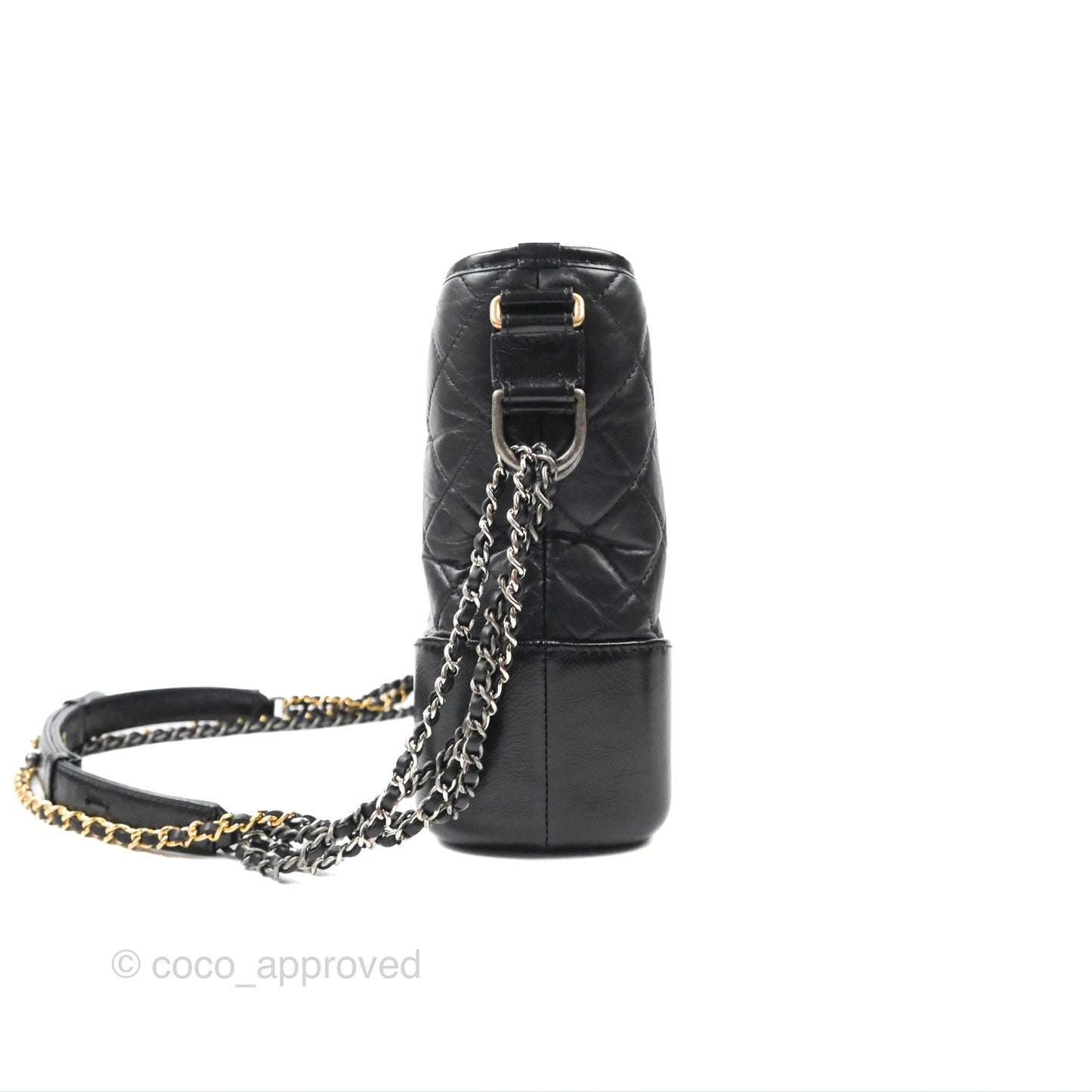 Chanel Large Gabrielle Hobo Black Aged Calfskin Mixed Hardware