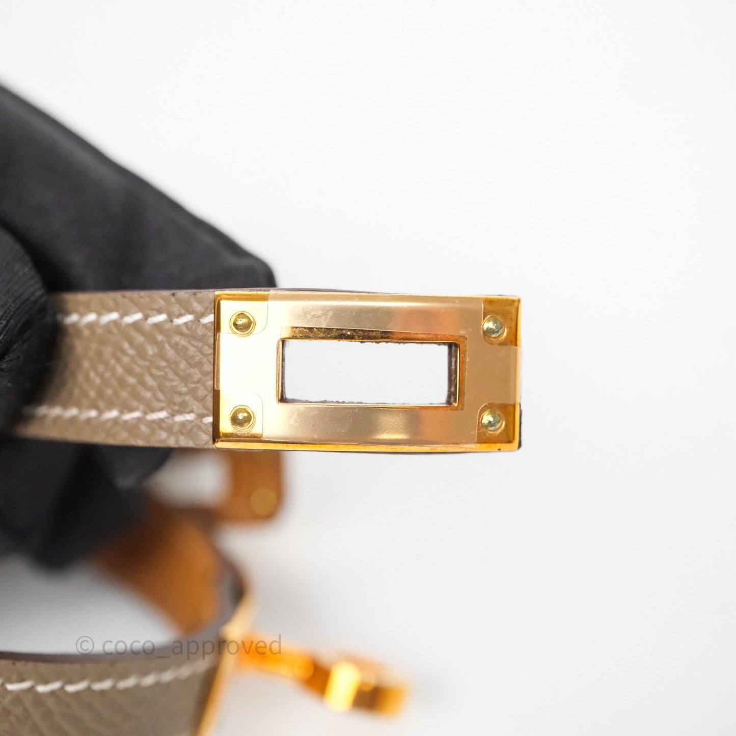 Hermès Kelly Double Tour Bracelet Etoupe Epsom Rose Gold Hardware