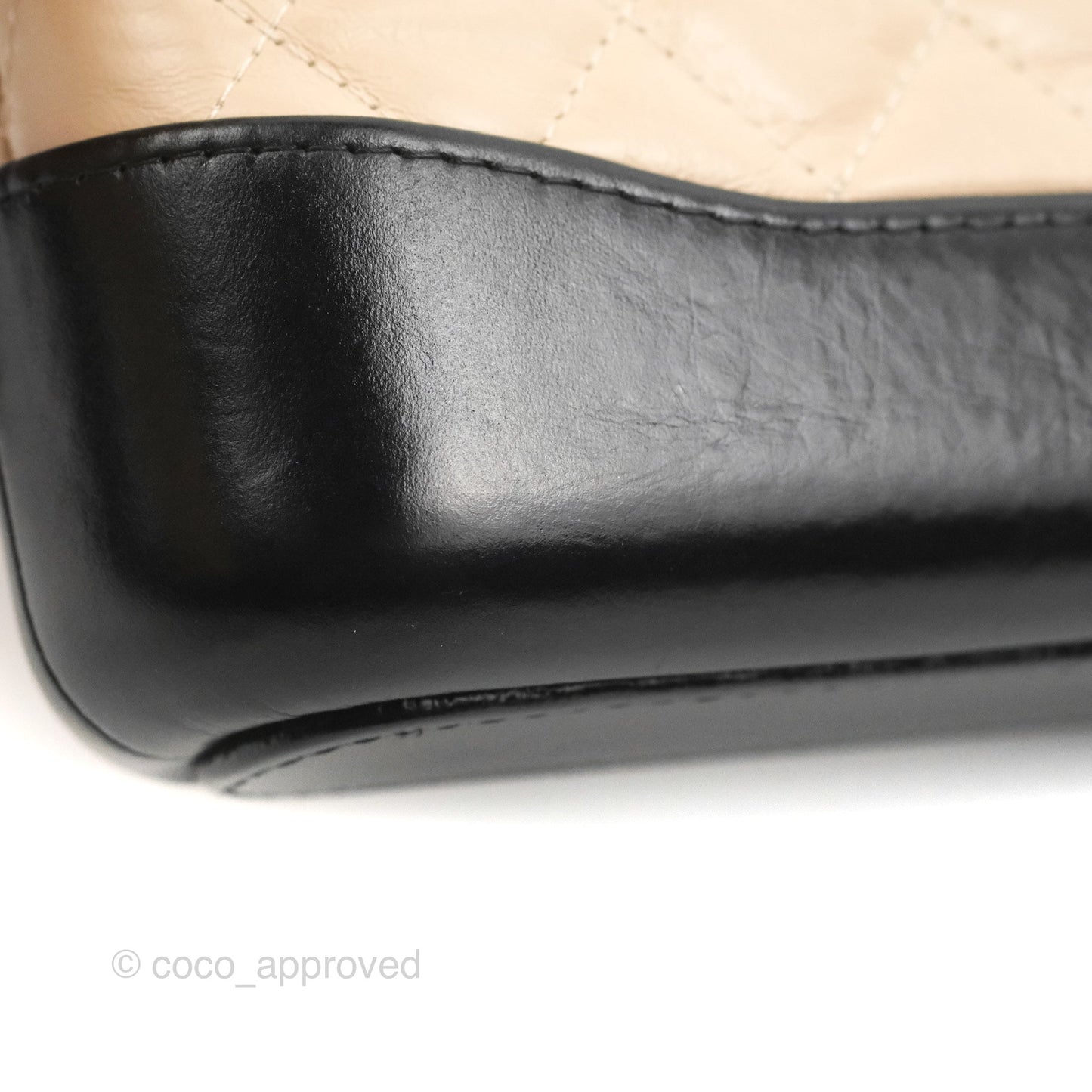 Chanel Gabrielle Clutch With Chain Aged Calfskin Beige/ Black Mixed Hardware