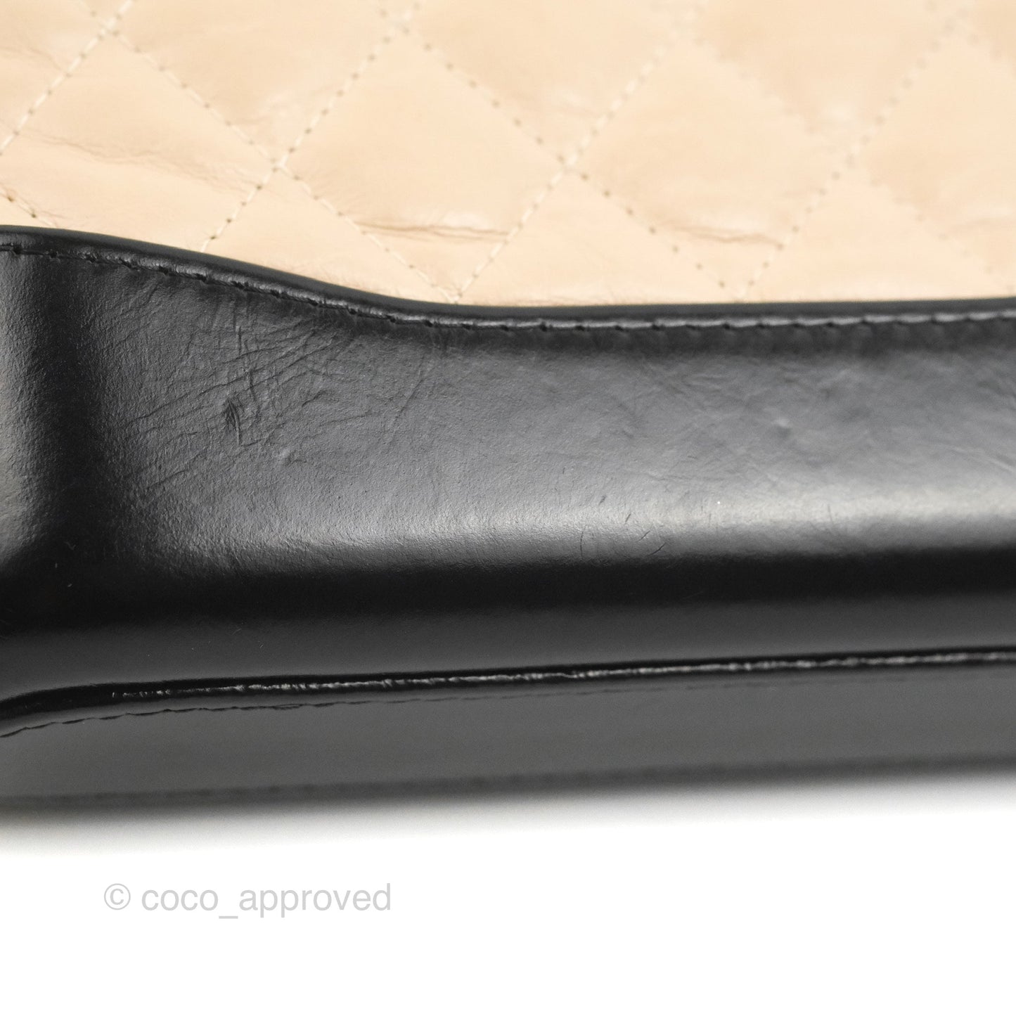 Chanel Gabrielle Clutch With Chain Aged Calfskin Beige/ Black Mixed Hardware