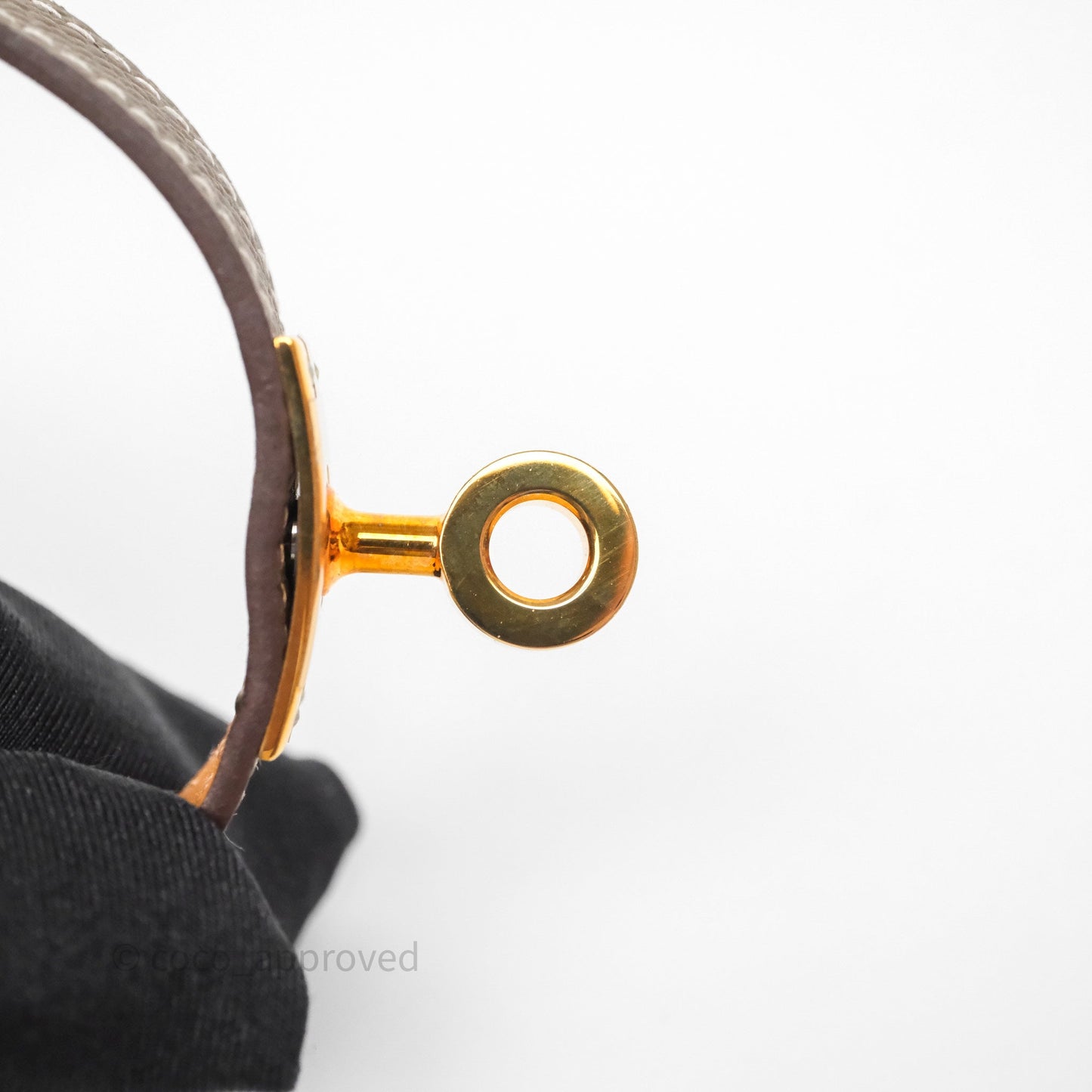 Hermès Kelly Double Tour Bracelet Etoupe Epsom Rose Gold Hardware