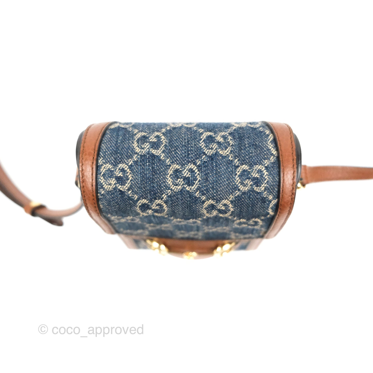Gucci Horsebit 1955 Mini Bag GG Denim/ Brown Leather