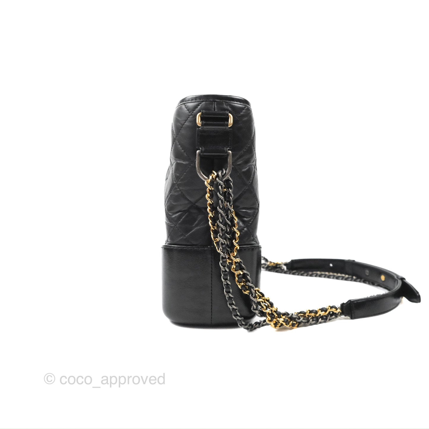 Chanel Large Gabrielle Hobo Black Aged Calfskin Mixed Hardware