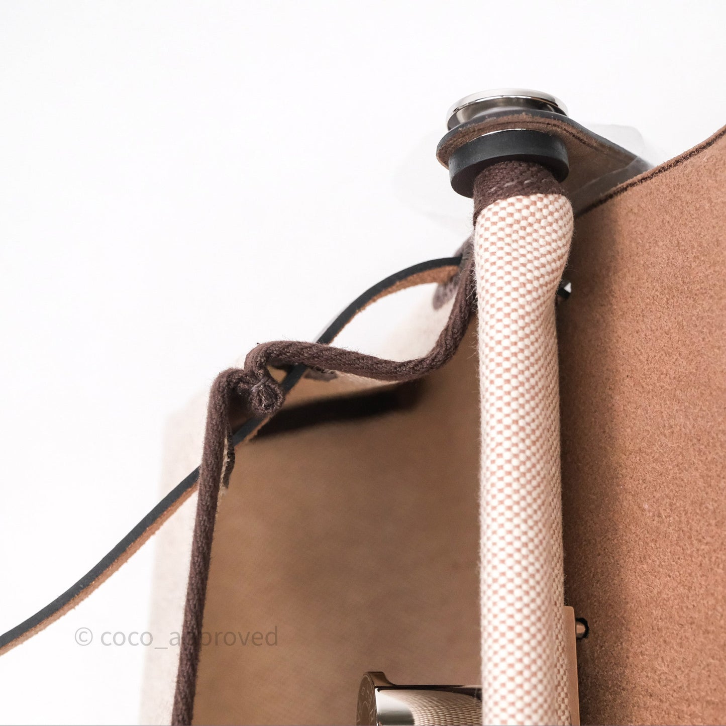 Hermès Mini Herbag Ebene 46 Canvas Palladium Hardware