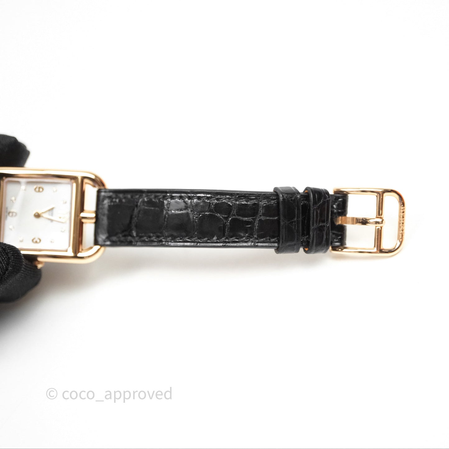 Hermès Cape Cod Watch Diamonds Black Noir 89 Rose Gold Hardware
