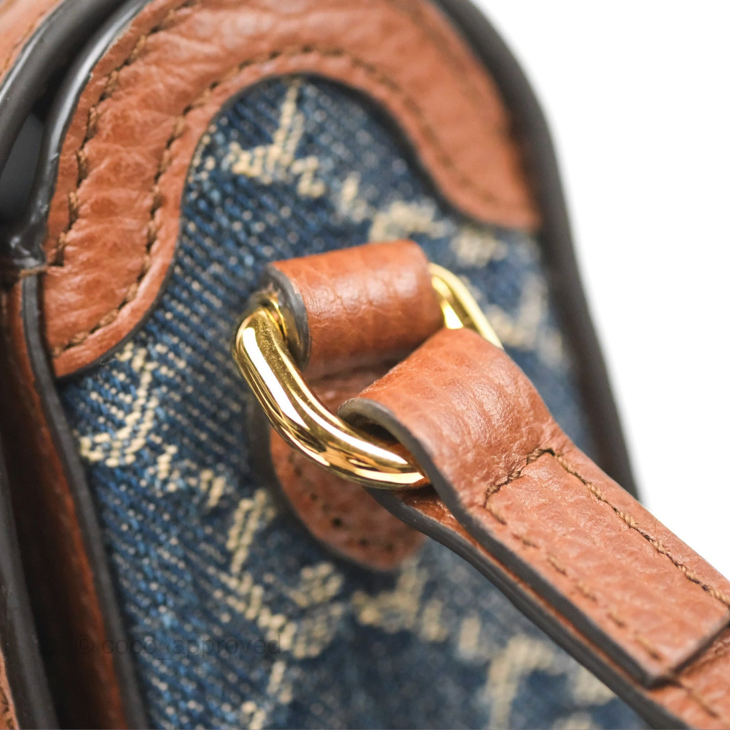 Gucci Horsebit 1955 Mini Bag GG Denim/ Brown Leather