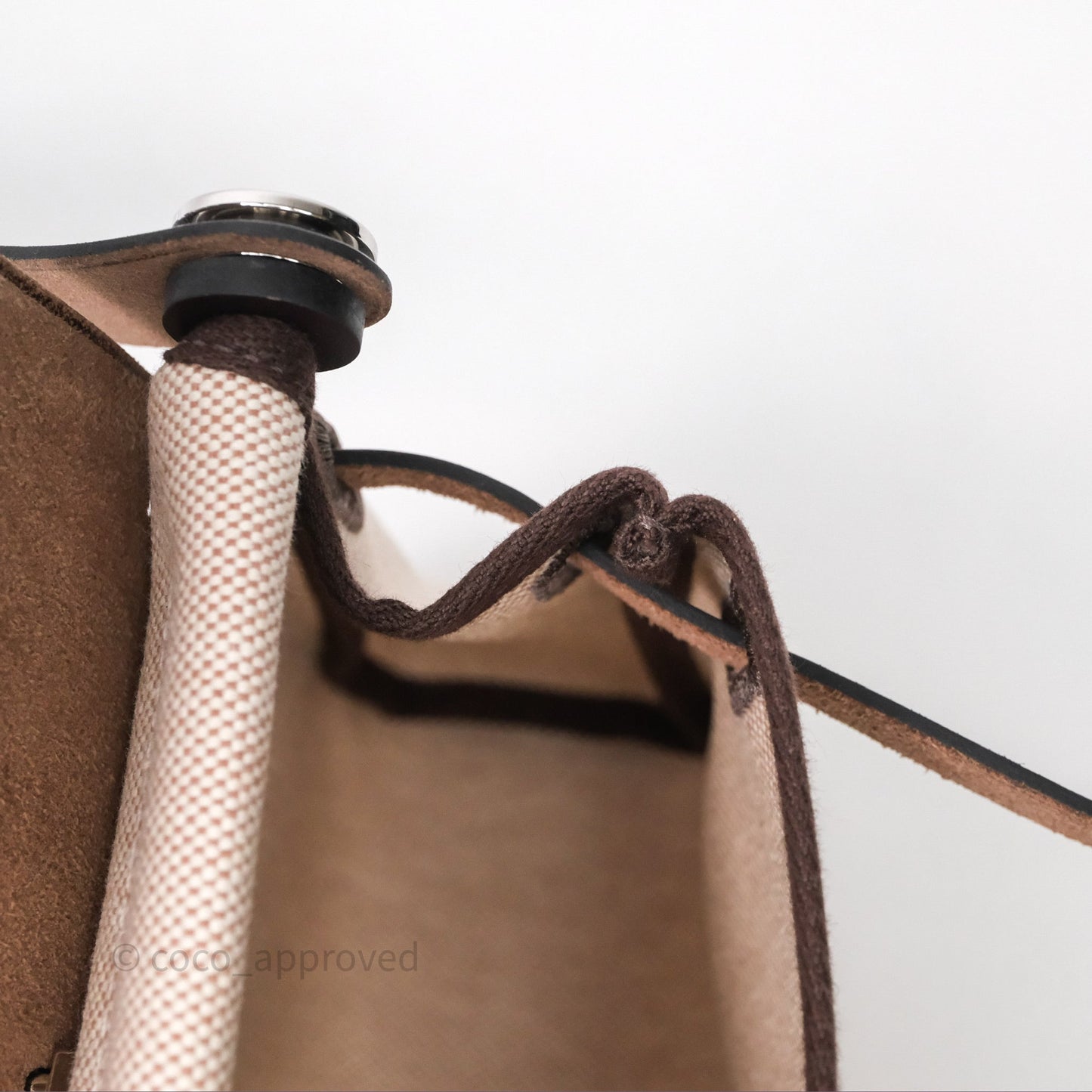 Hermès Mini Herbag Ebene 46 Canvas Palladium Hardware