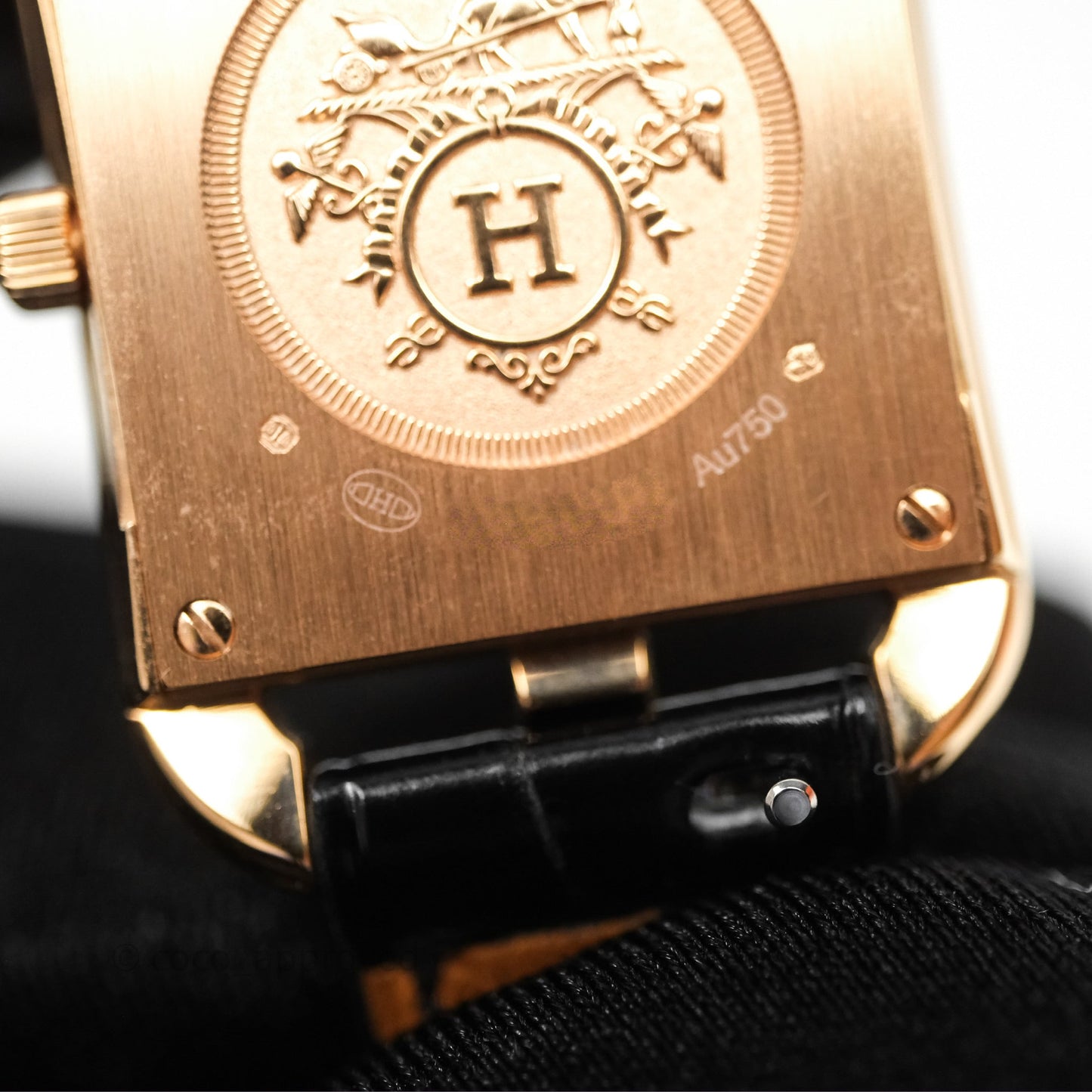 Hermès Cape Cod Watch Diamonds Black Noir 89 Rose Gold Hardware