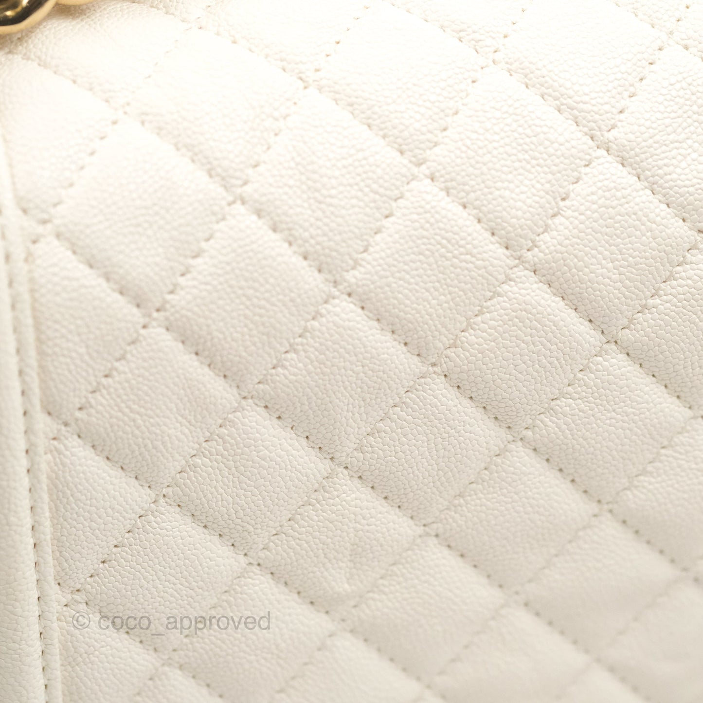 Chanel Quilted Medium Boy Ivory Caviar Gold Hardware