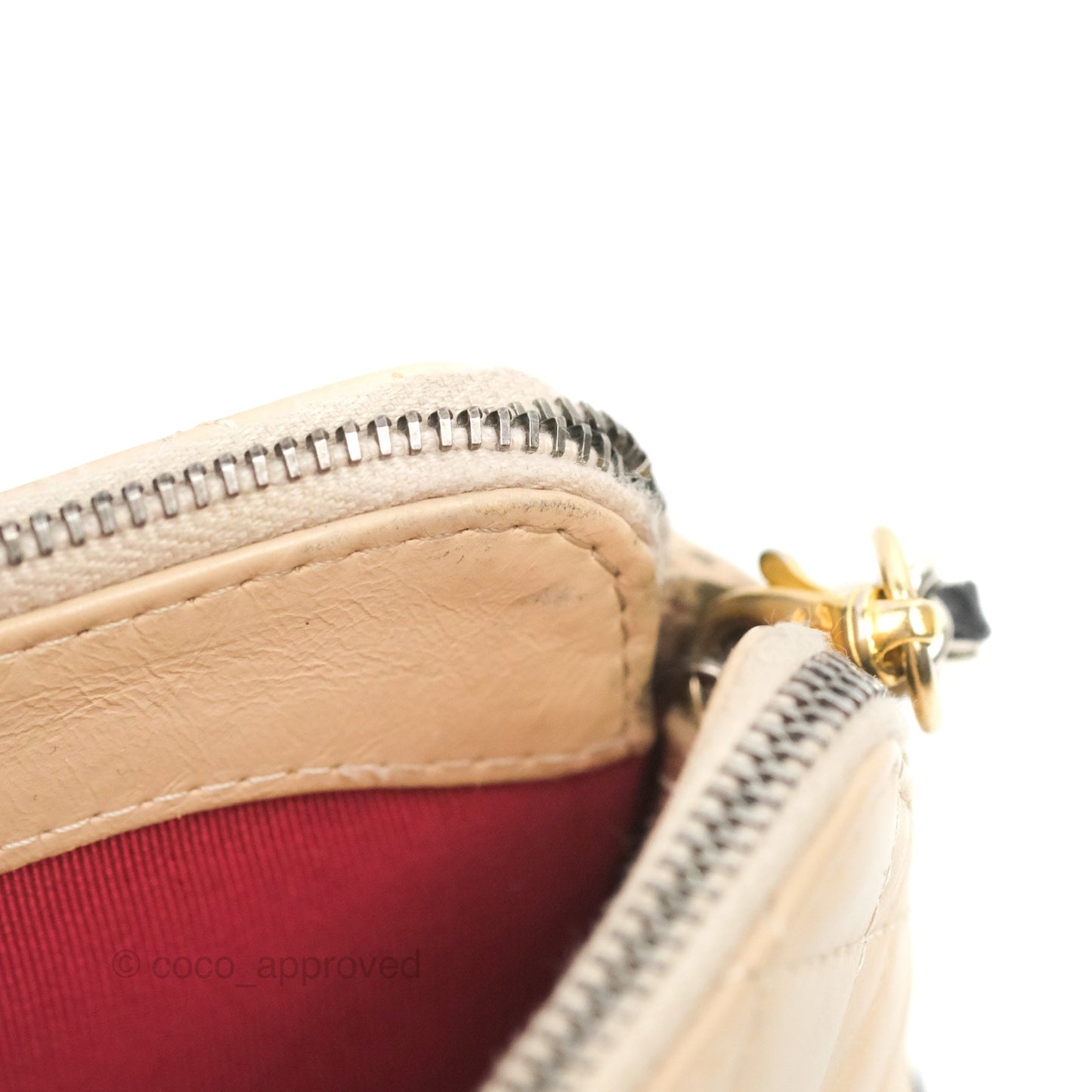 Chanel Gabrielle Clutch With Chain Aged Calfskin Beige/ Black Mixed Hardware