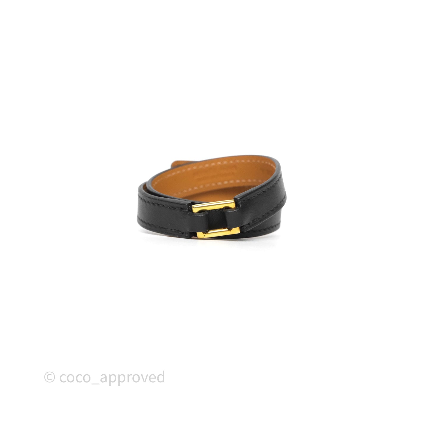 Hermès O'Kelly Bracelet Black Noir Swift Gold Hardware