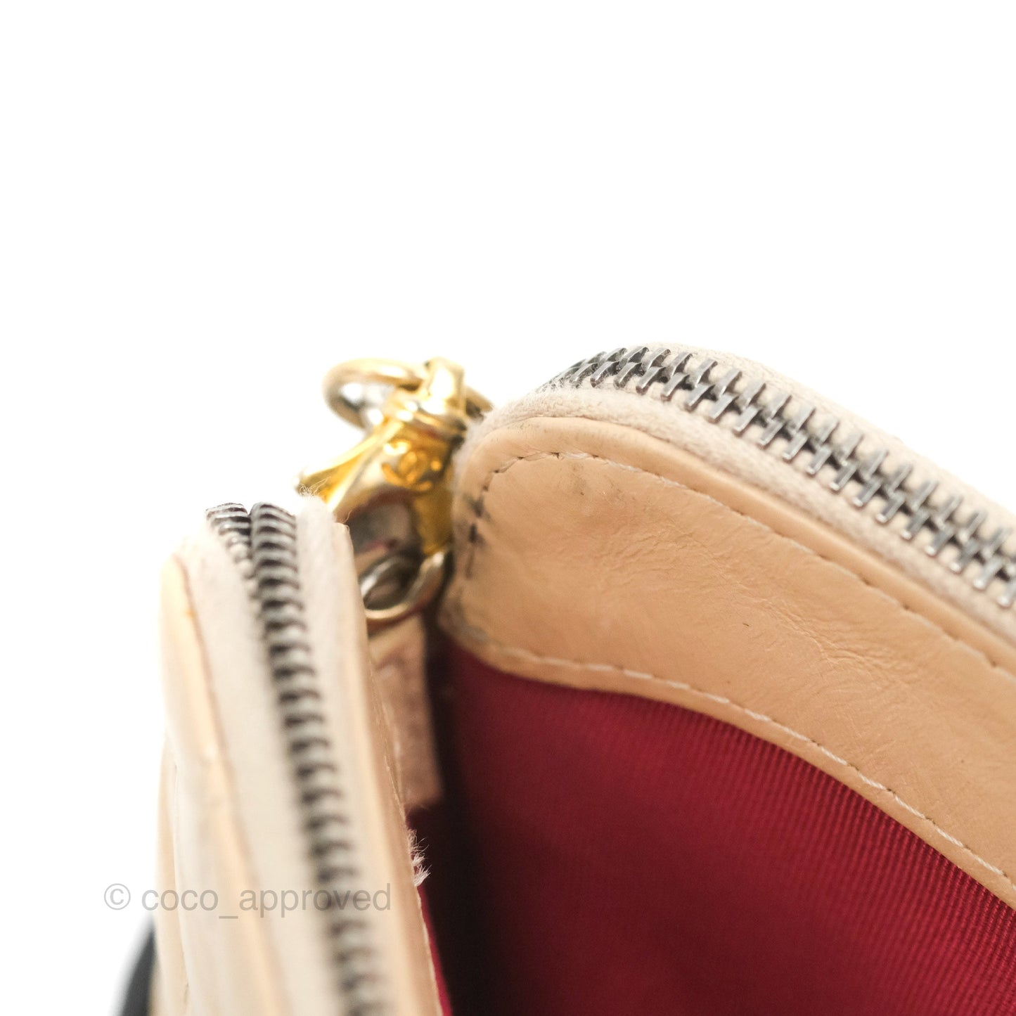 Chanel Gabrielle Clutch With Chain Aged Calfskin Beige/ Black Mixed Hardware
