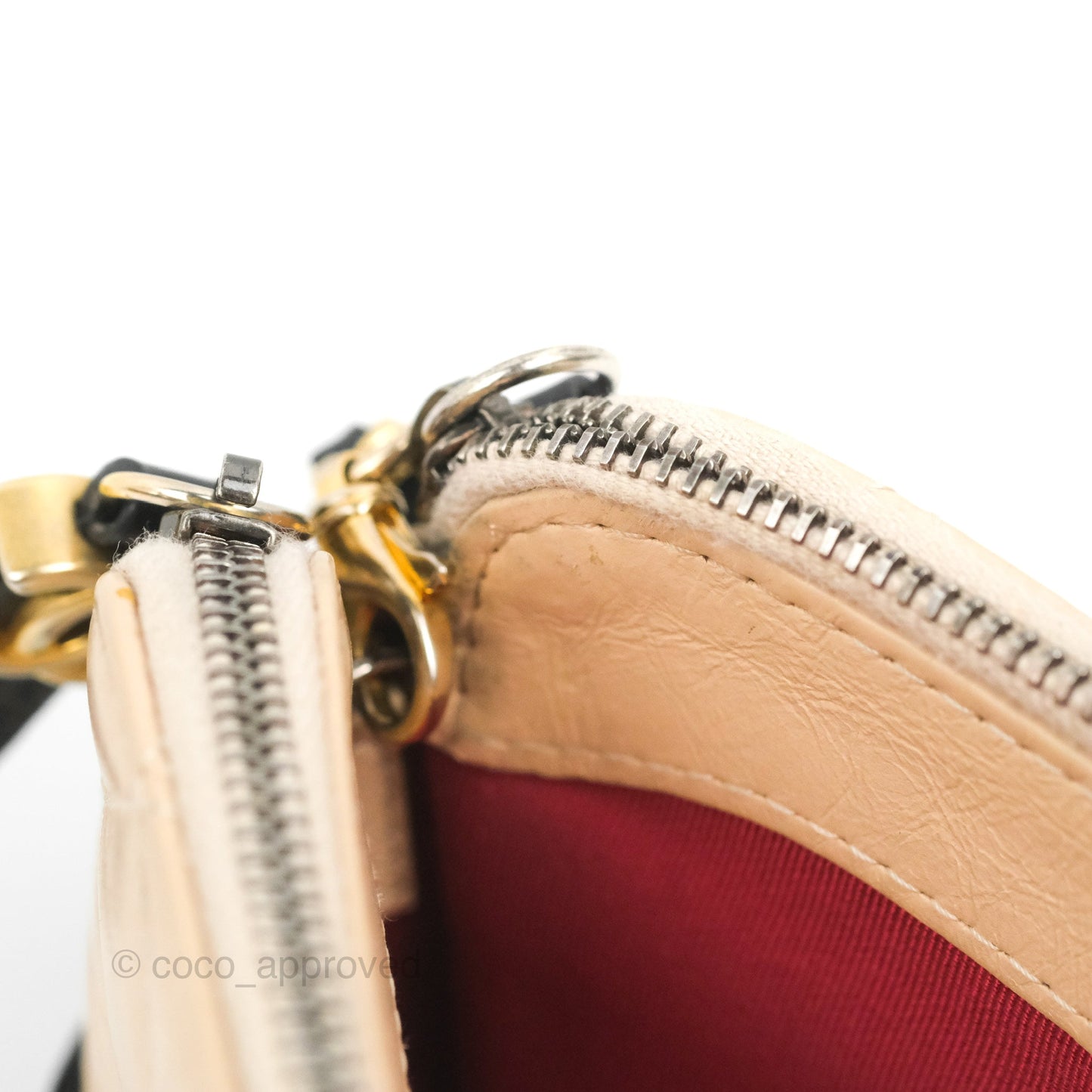 Chanel Gabrielle Clutch With Chain Aged Calfskin Beige/ Black Mixed Hardware