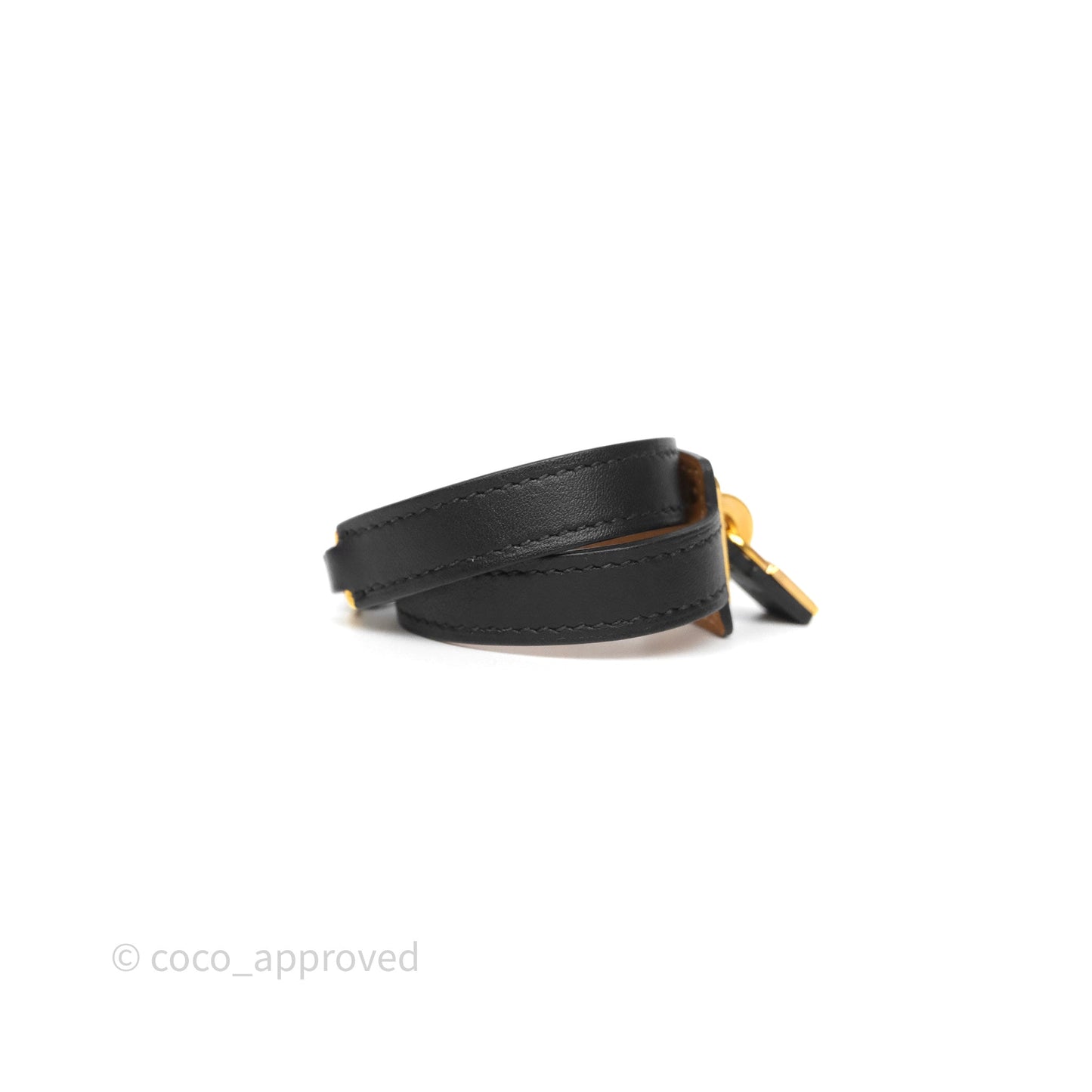 Hermès O'Kelly Bracelet Black Noir Swift Gold Hardware
