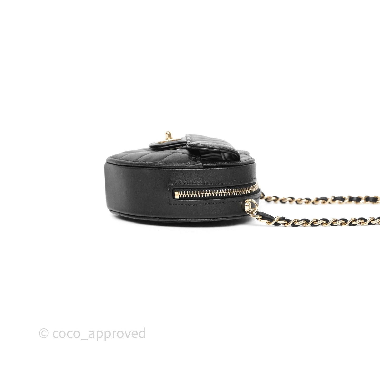 Chanel Small Heart Bag Black Lambskin Gold Hardware 22S