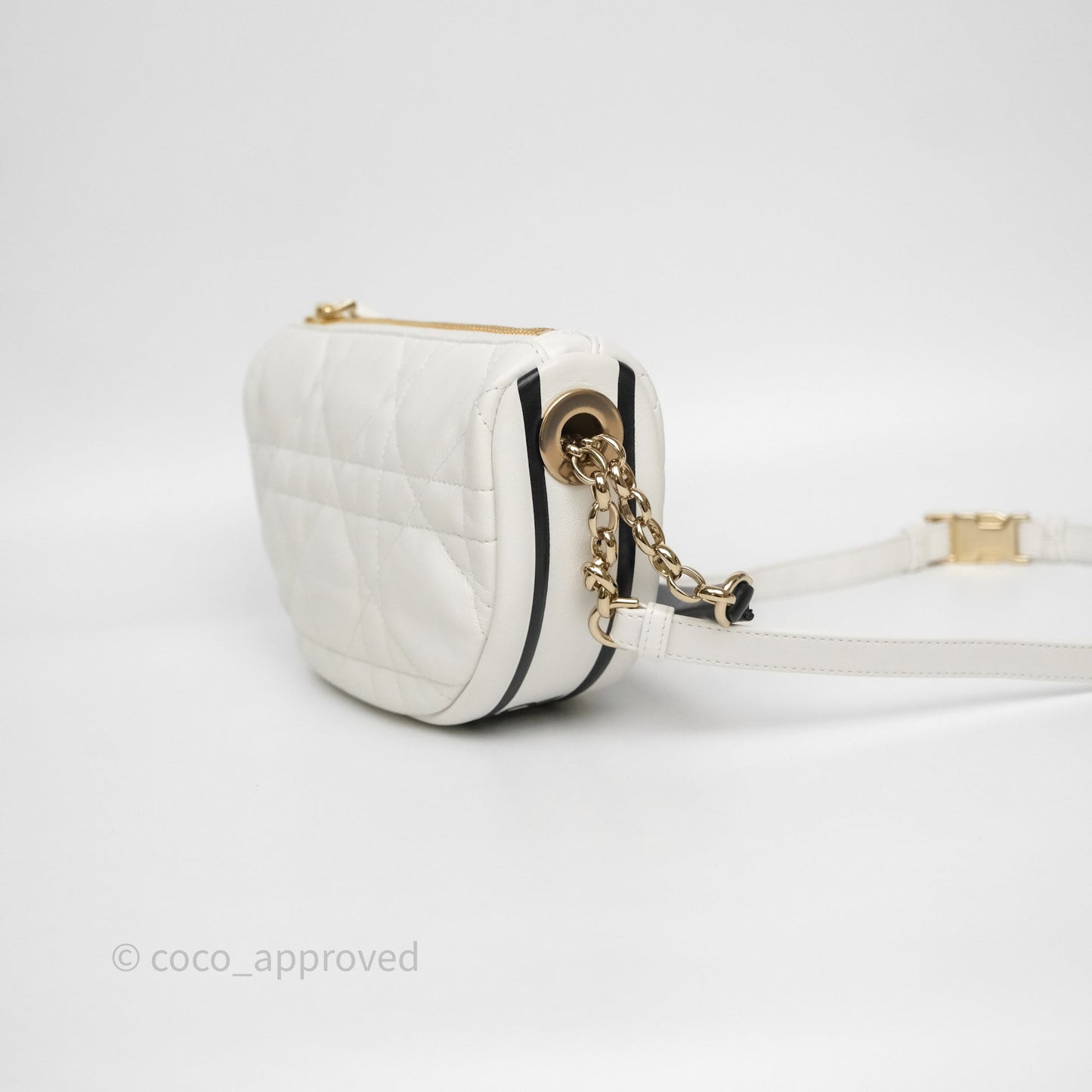 Dior Small Vibe Hobo Bag White Cannage Lambskin