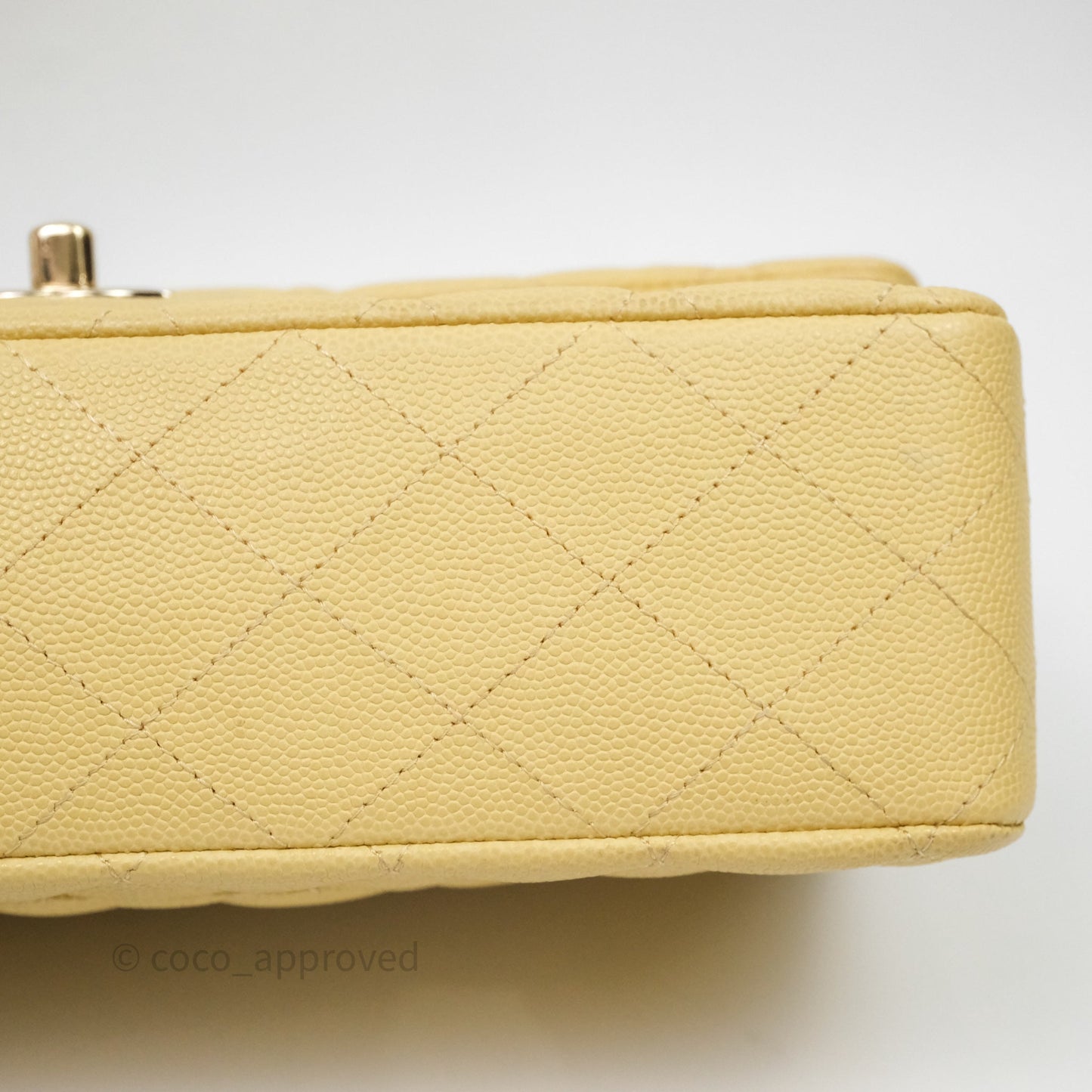 Chanel Classic M/L Medium Flap Quilted Yellow Caviar Gold Hardware