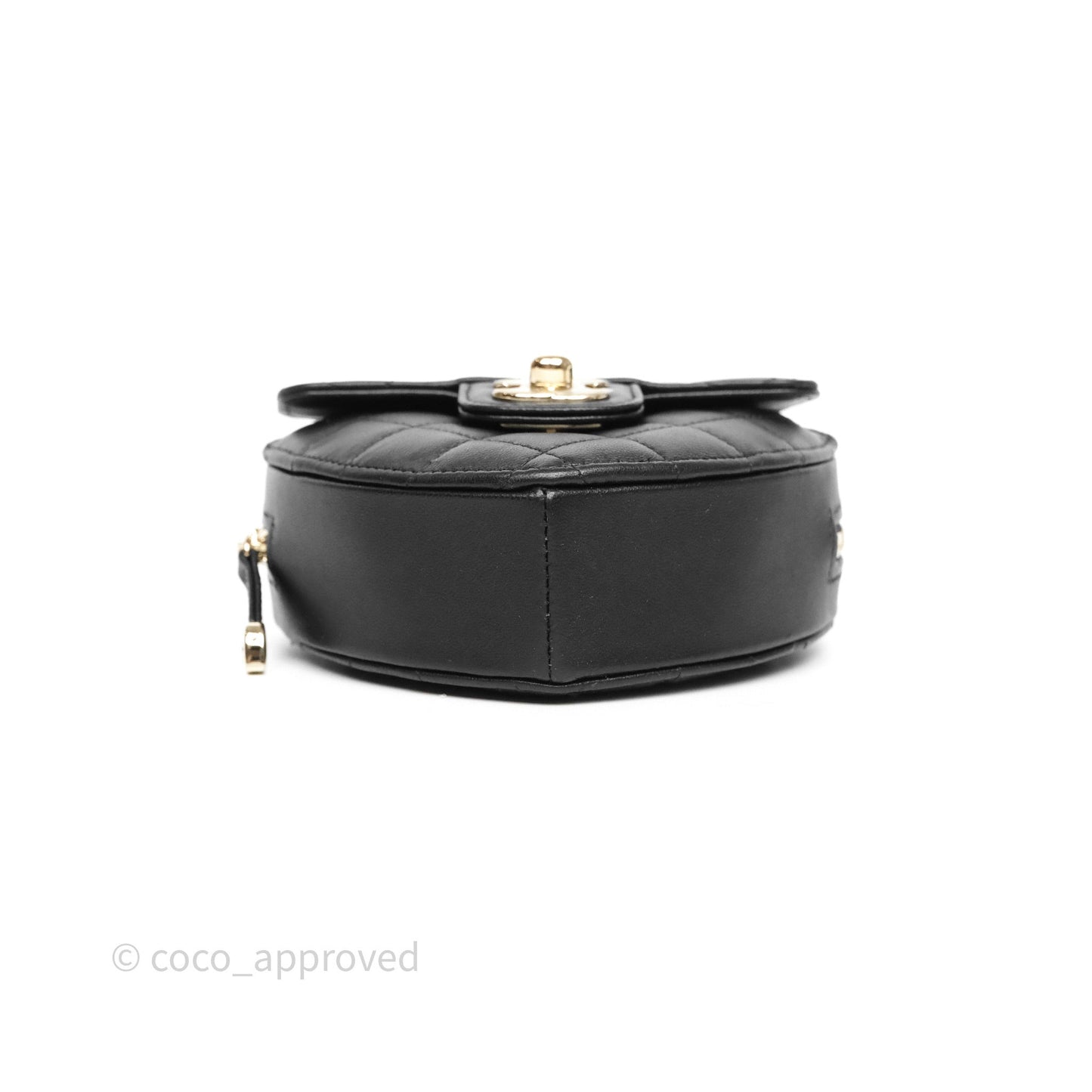 Chanel Small Heart Bag Black Lambskin Gold Hardware 22S