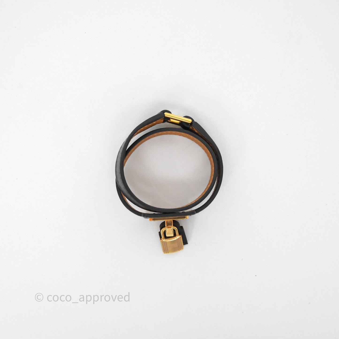 Hermès O'Kelly Bracelet Black Noir Swift Gold Hardware