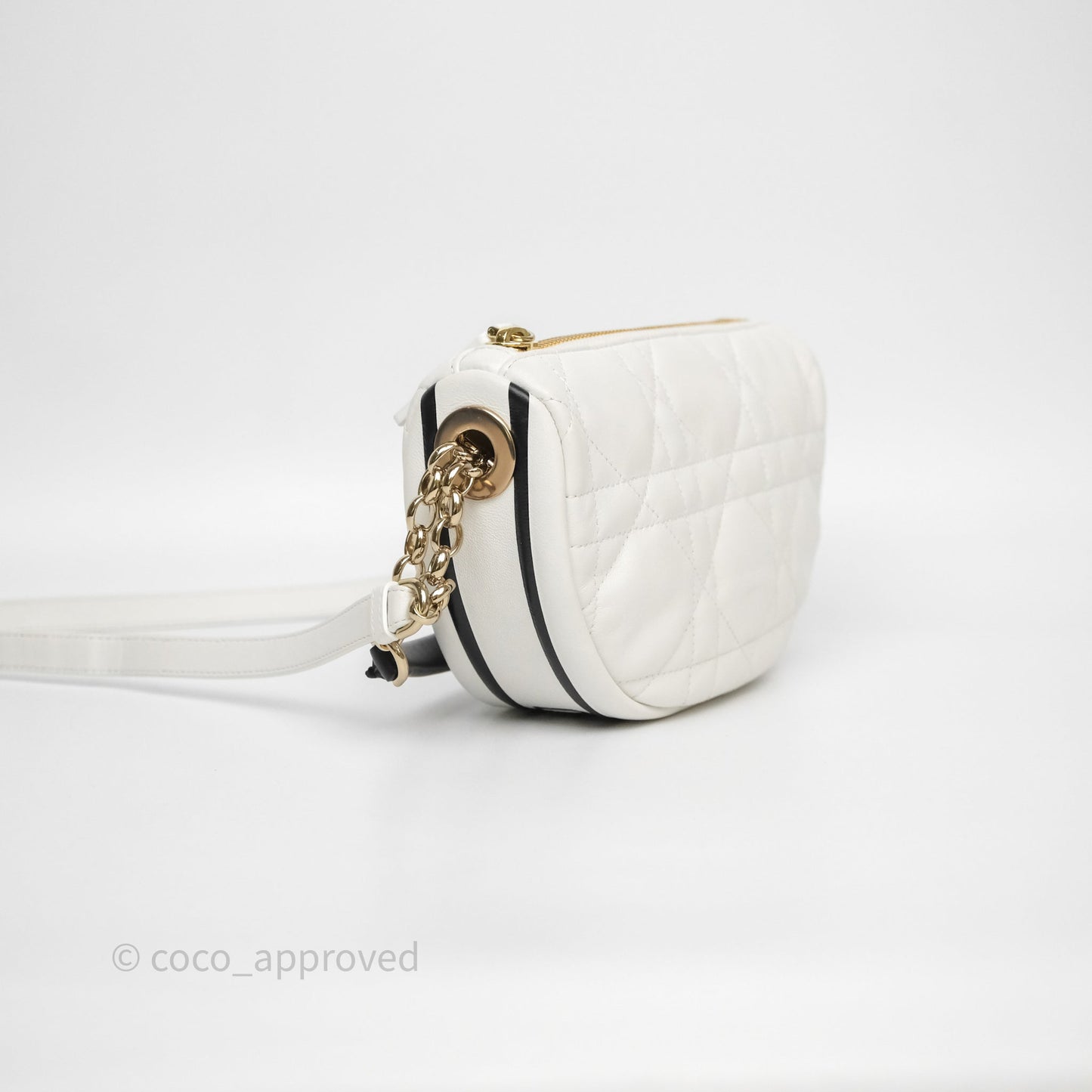 Dior Small Vibe Hobo Bag White Cannage Lambskin