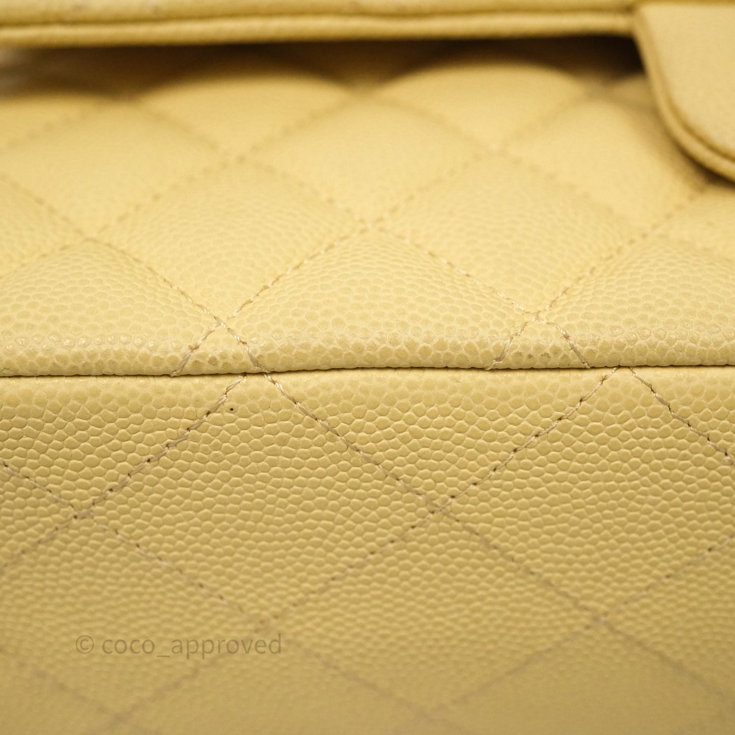 Chanel Classic M/L Medium Flap Quilted Yellow Caviar Gold Hardware