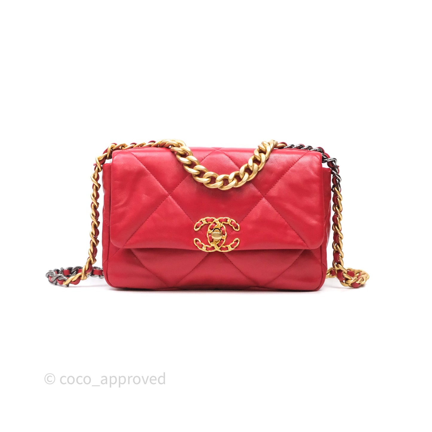 Chanel 19 Small Red Mixed Hardware