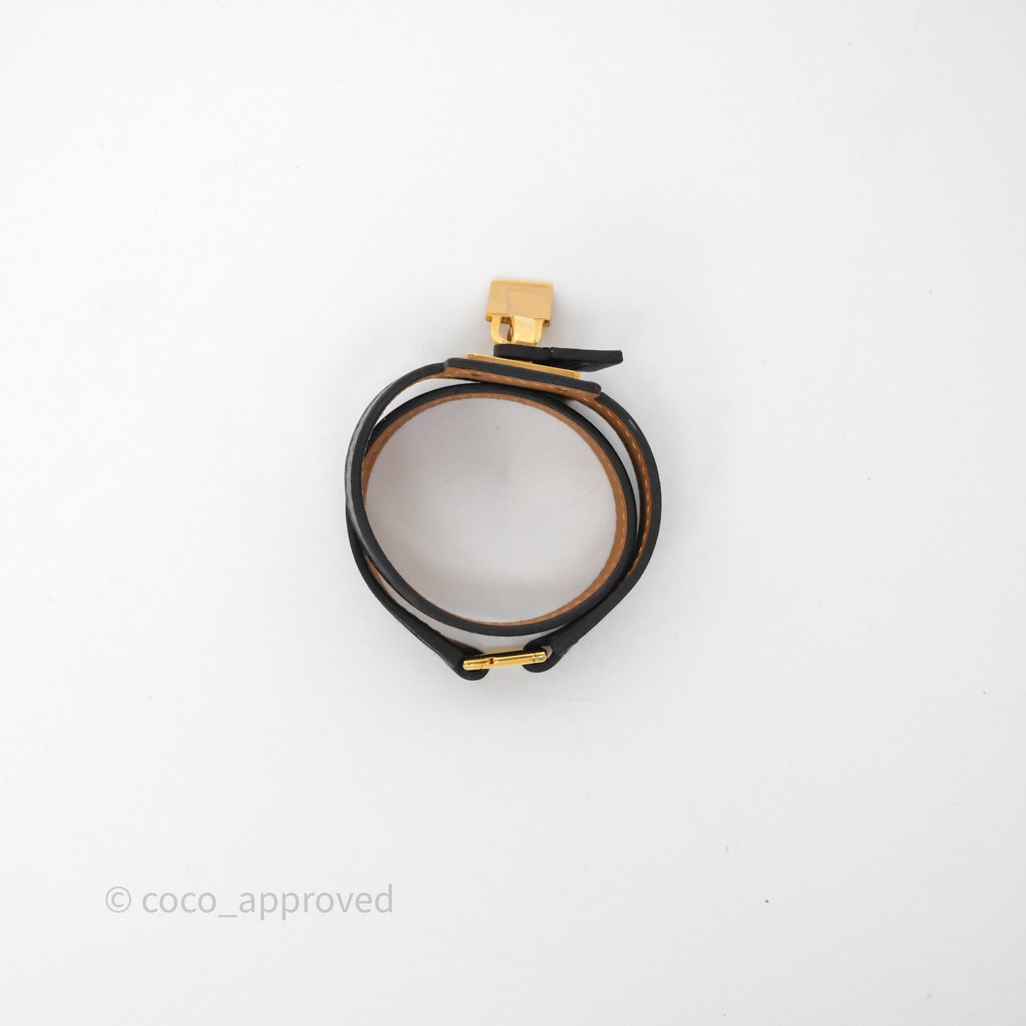 Hermès O'Kelly Bracelet Black Noir Swift Gold Hardware