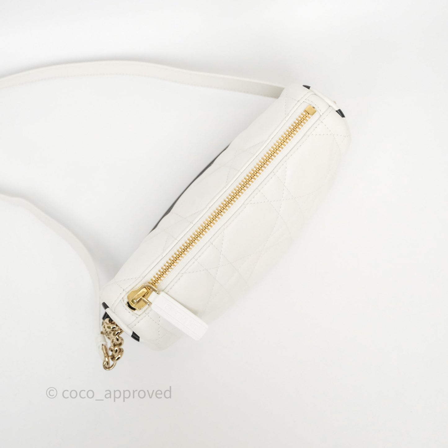 Dior Small Vibe Hobo Bag White Cannage Lambskin