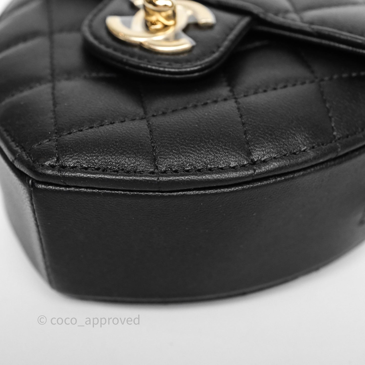 Chanel Small Heart Bag Black Lambskin Gold Hardware 22S