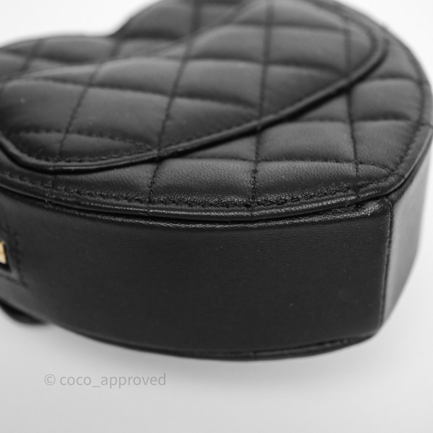 Chanel Small Heart Bag Black Lambskin Gold Hardware 22S