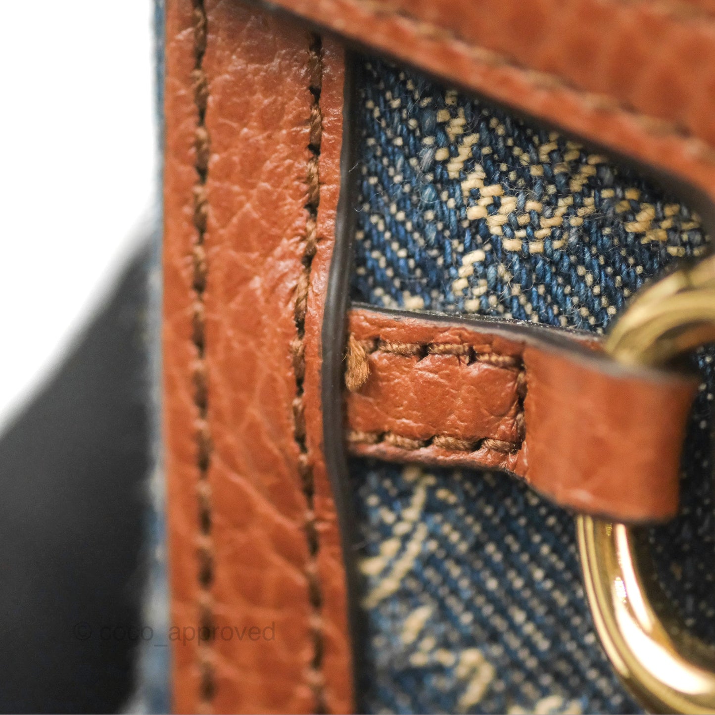 Gucci Horsebit 1955 Mini Bag GG Denim/ Brown Leather
