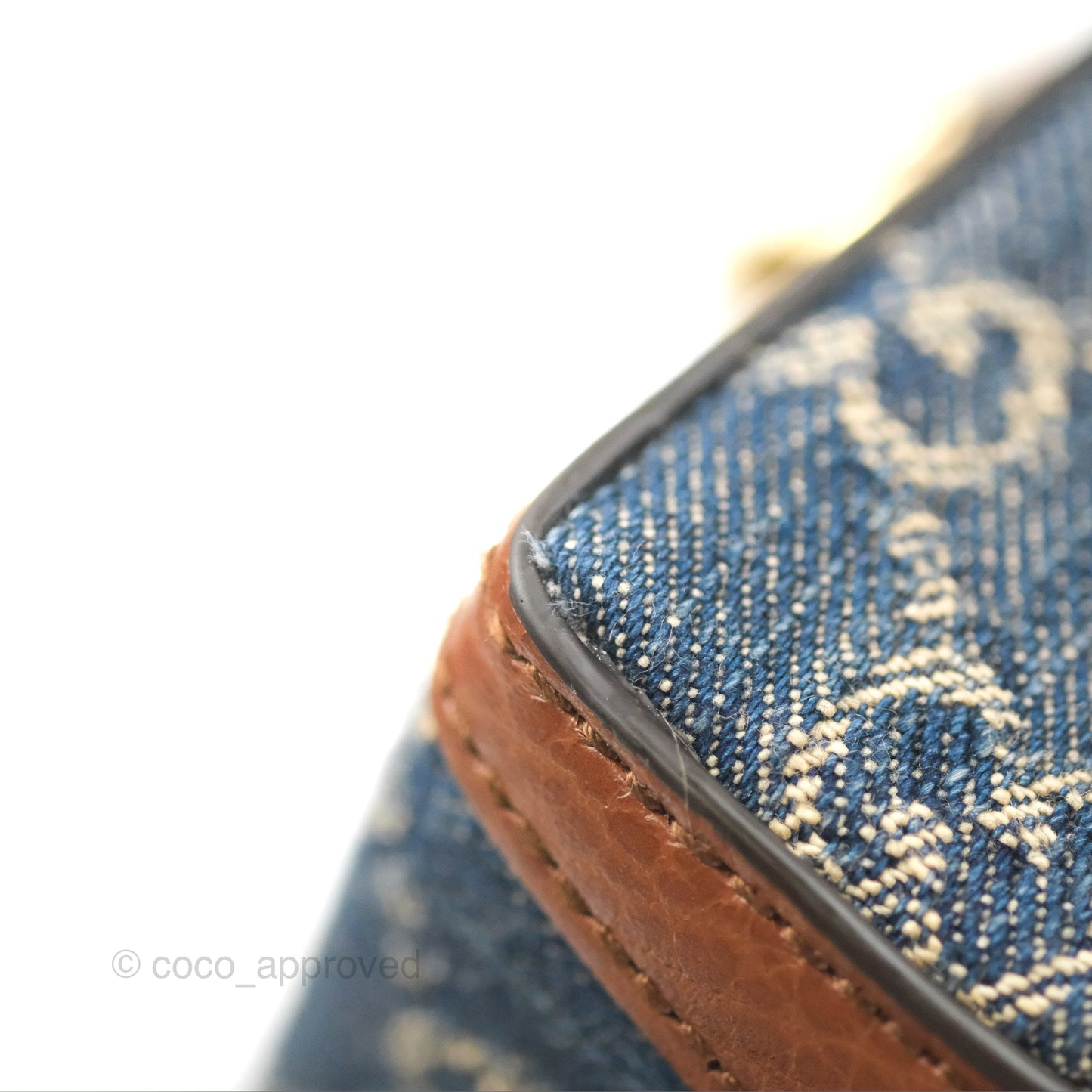 Gucci Horsebit 1955 Mini Bag GG Denim/ Brown Leather