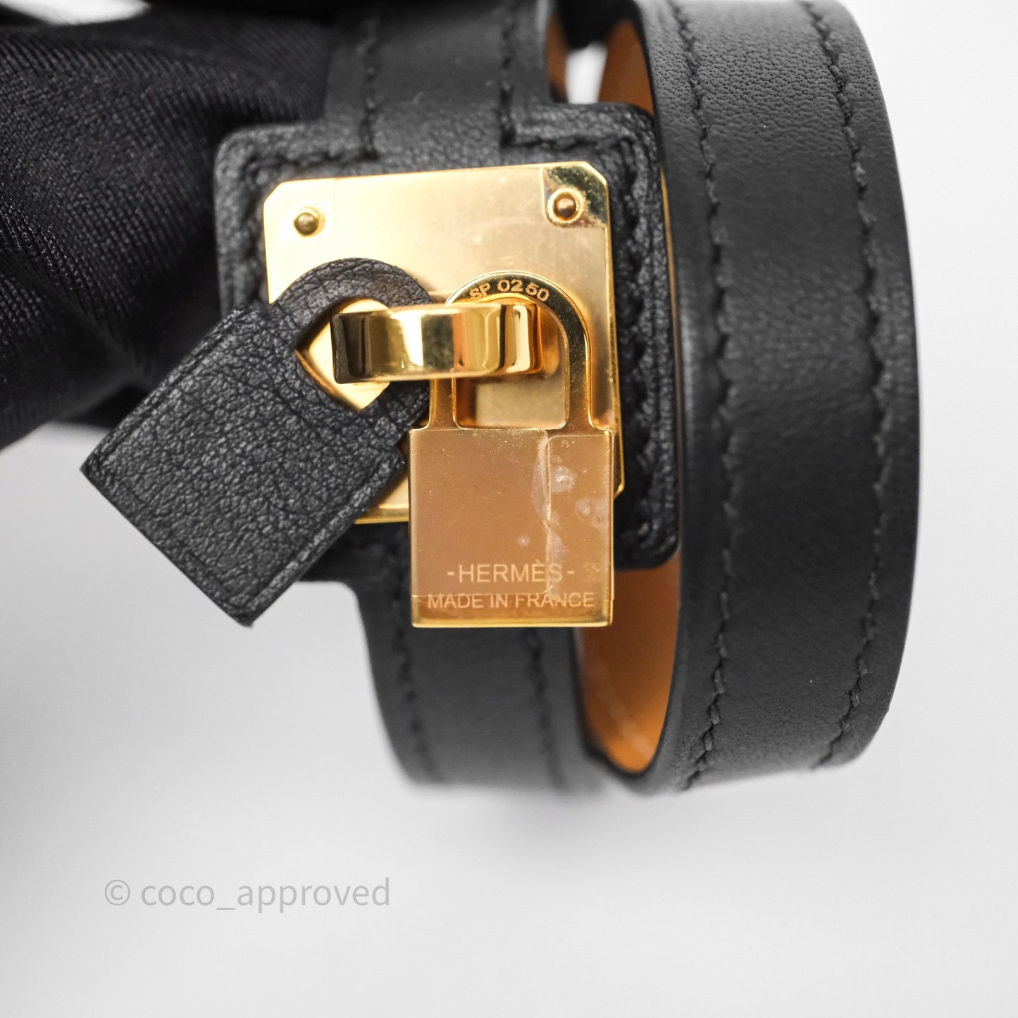 Hermès O'Kelly Bracelet Black Noir Swift Gold Hardware