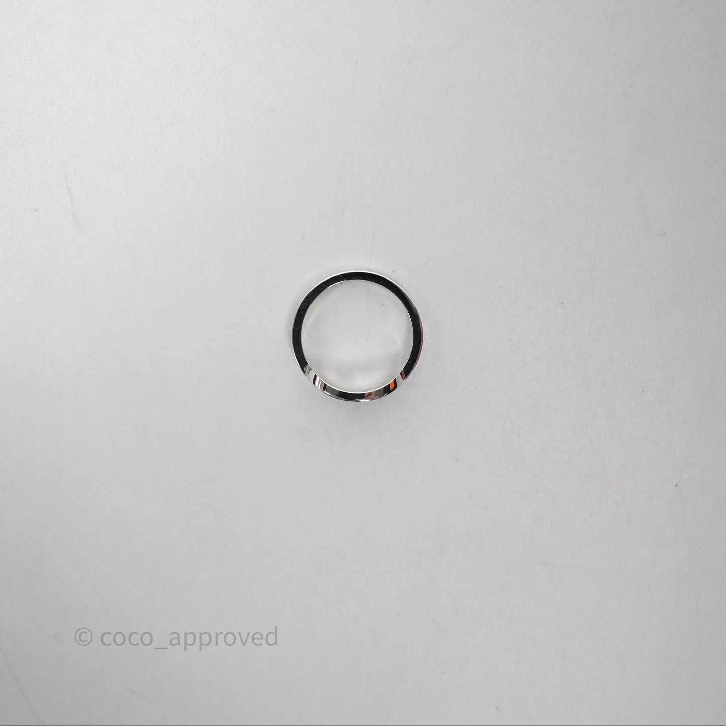 Hermès Chaine d'ancre Contour Ring White Gold Diamonds Size 53