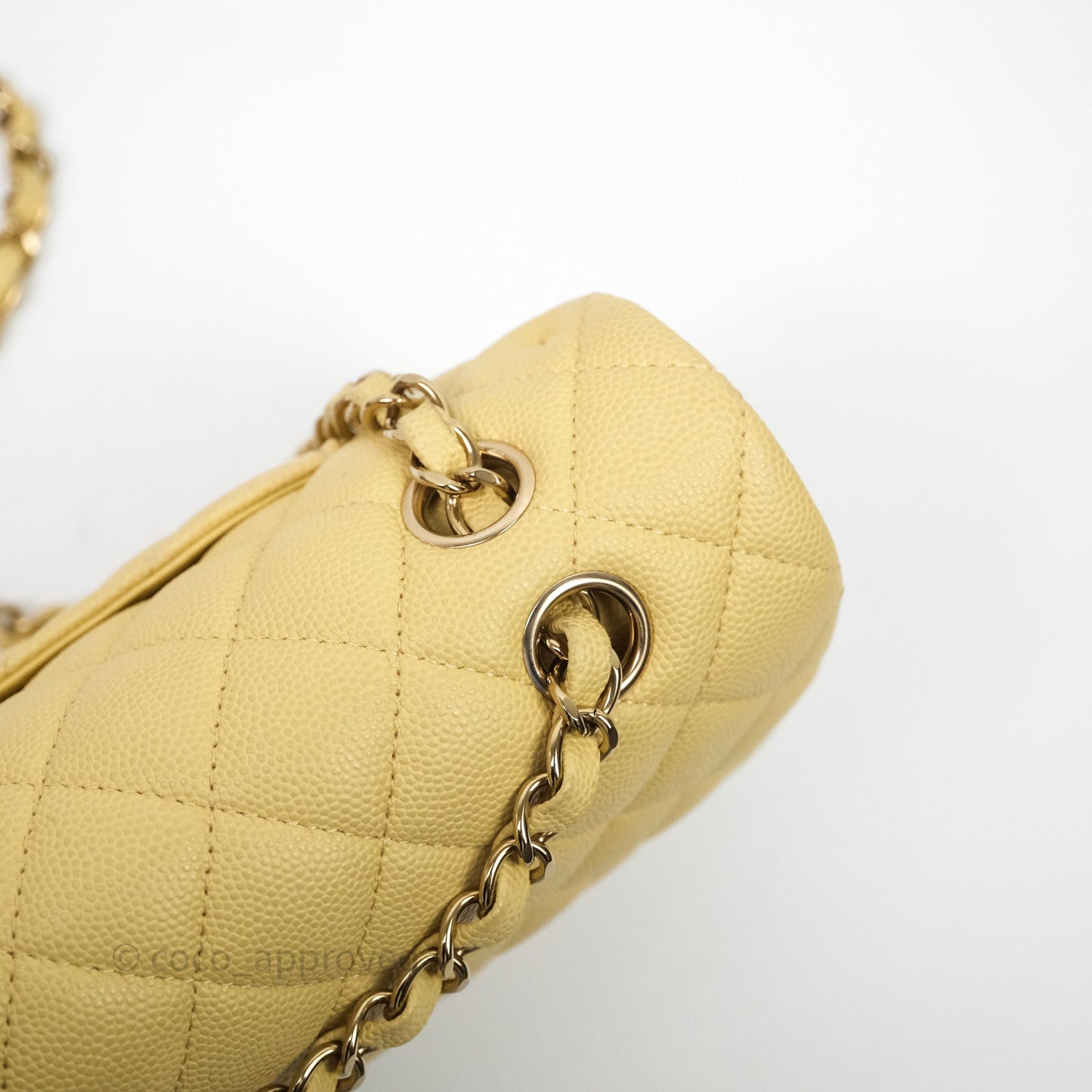 Chanel Classic M/L Medium Flap Quilted Yellow Caviar Gold Hardware