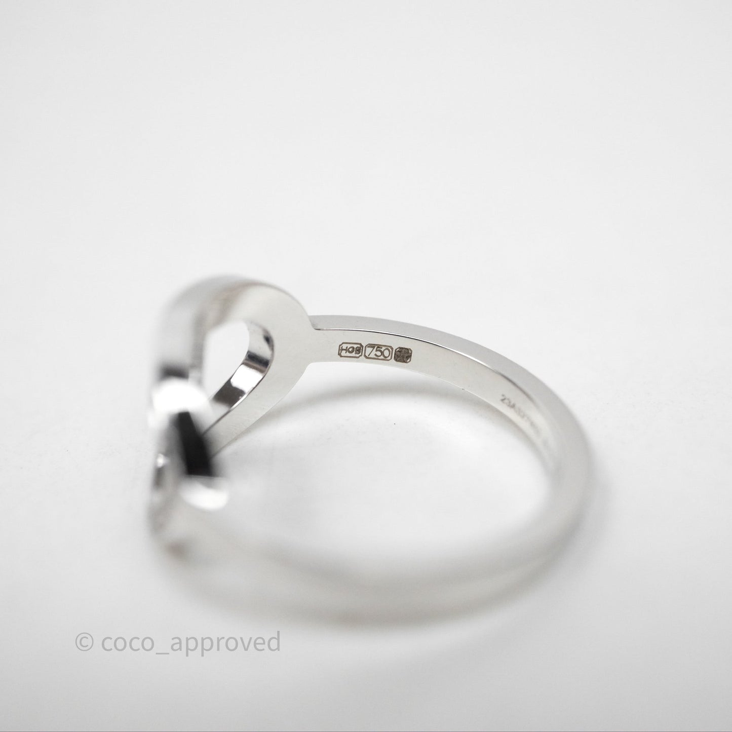 Hermès Chaine d'ancre Contour Ring White Gold Diamonds Size 53