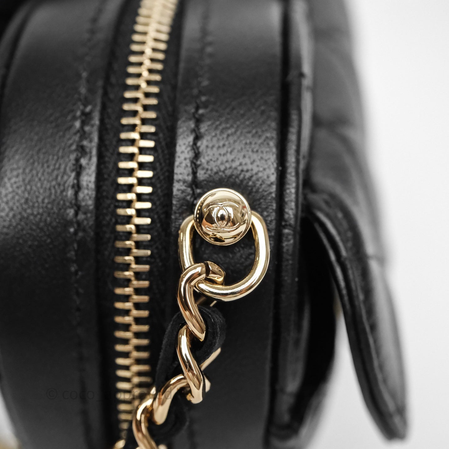 Chanel Small Heart Bag Black Lambskin Gold Hardware 22S