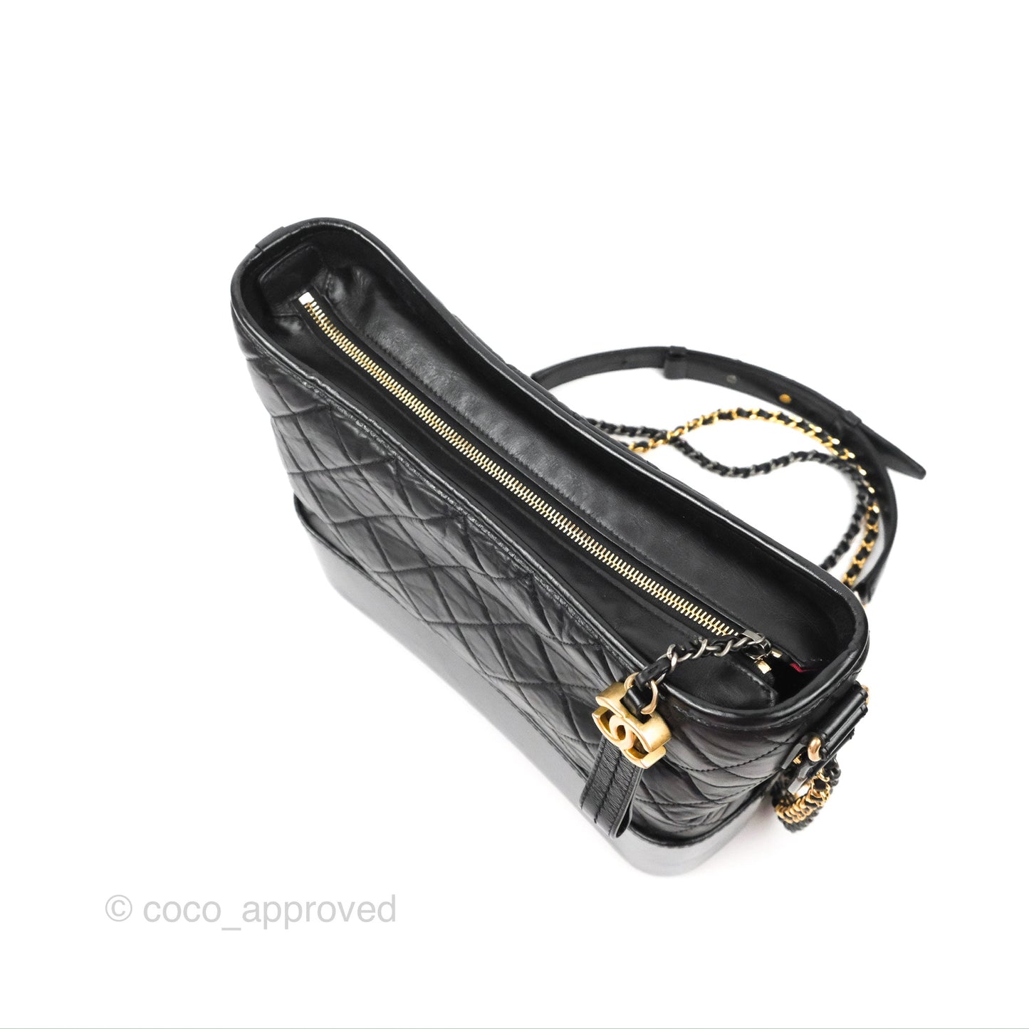 Chanel Large Gabrielle Hobo Black Aged Calfskin Mixed Hardware