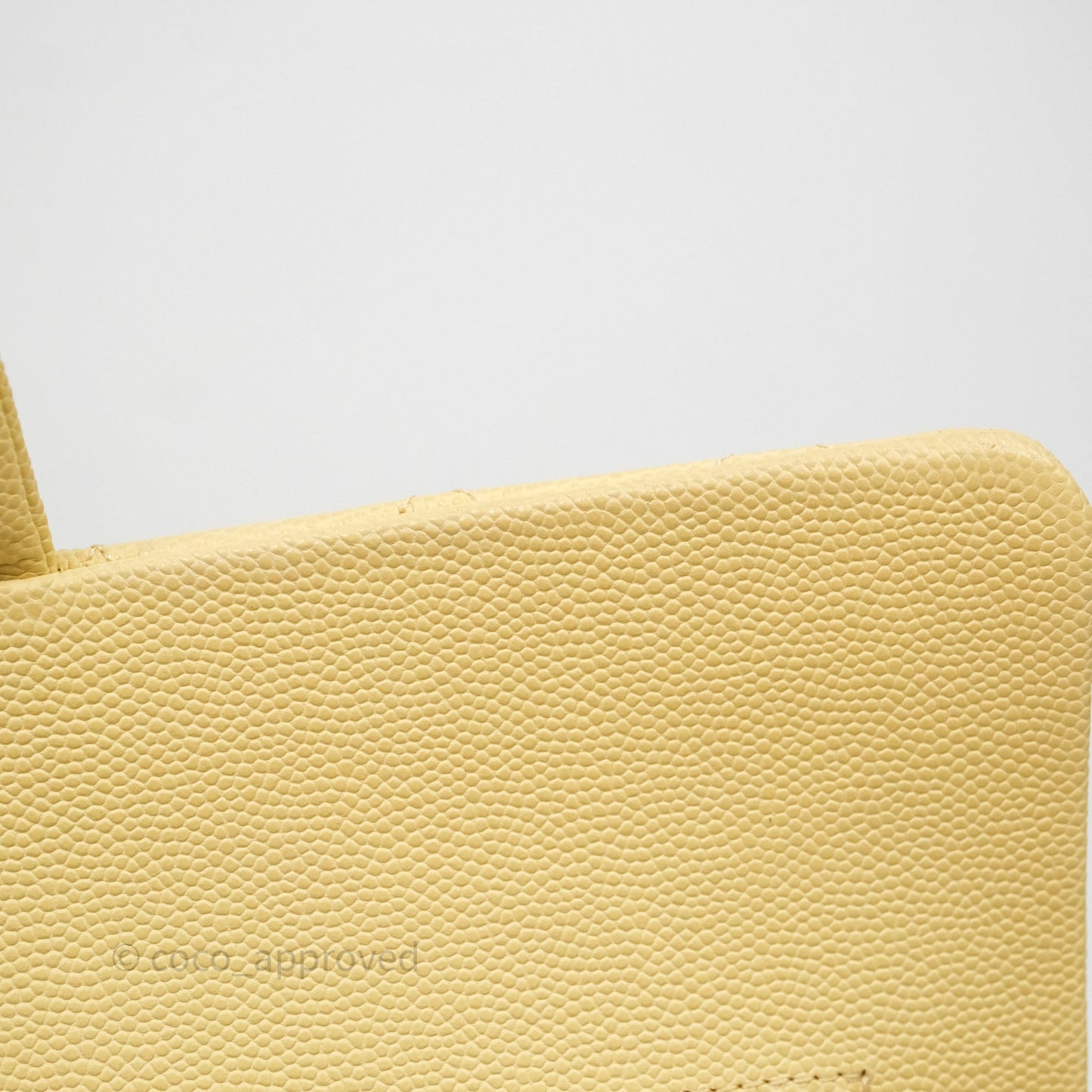 Chanel Classic M/L Medium Flap Quilted Yellow Caviar Gold Hardware