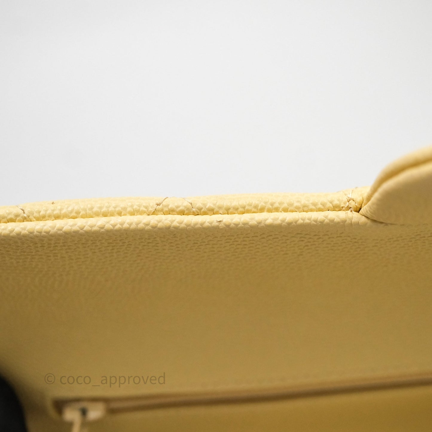 Chanel Classic M/L Medium Flap Quilted Yellow Caviar Gold Hardware