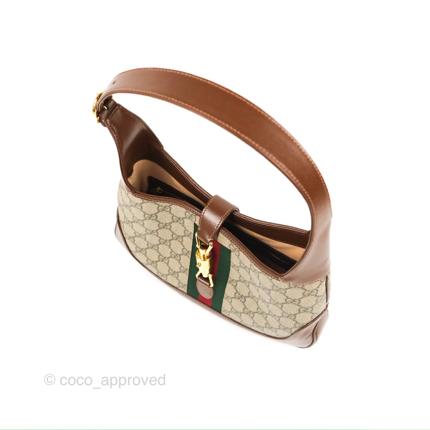 Gucci Jackie 1961 Small Shoulder Bag Beige/Ebony GG Supreme Canvas