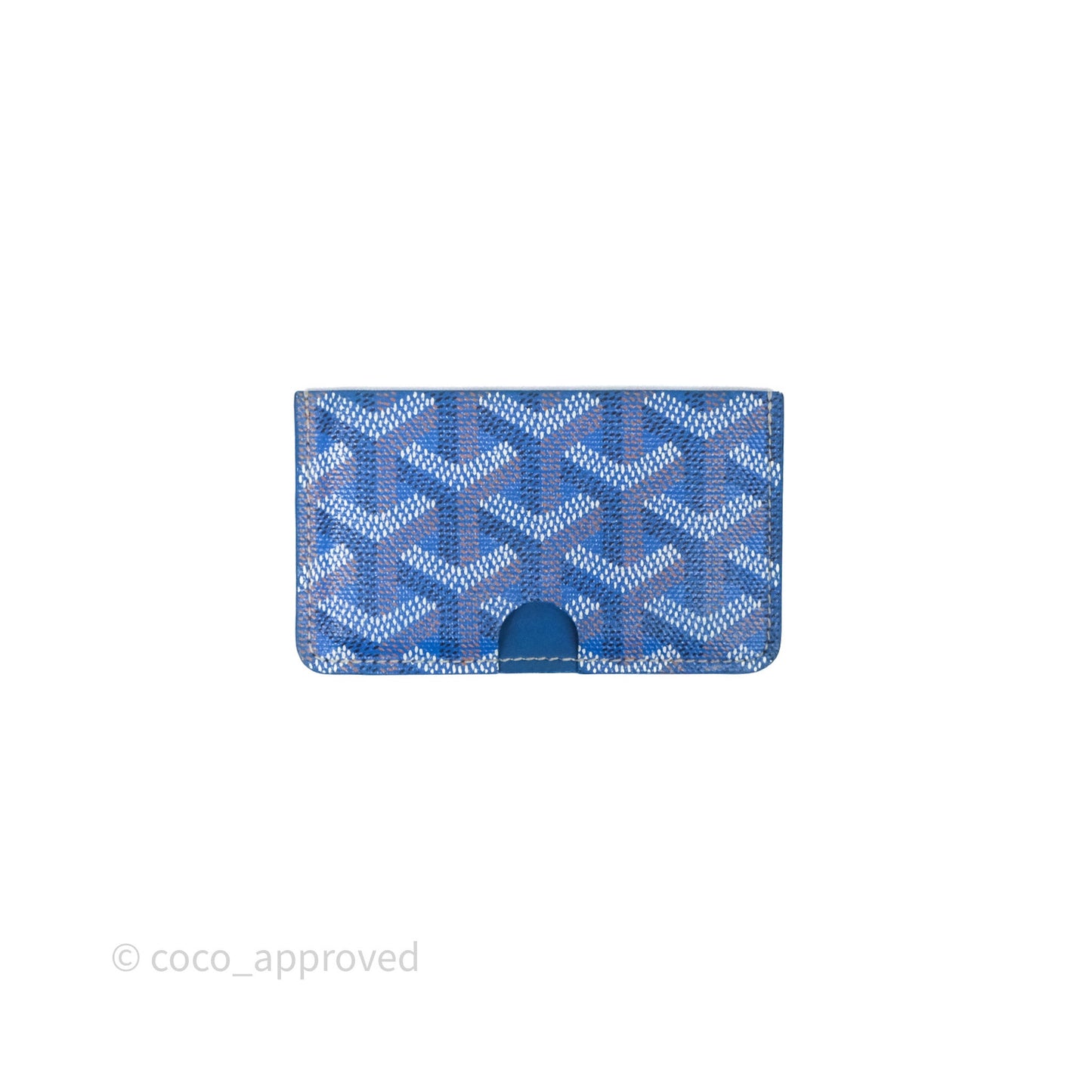 Goyard Card Holder Blue Goyardine Canvas