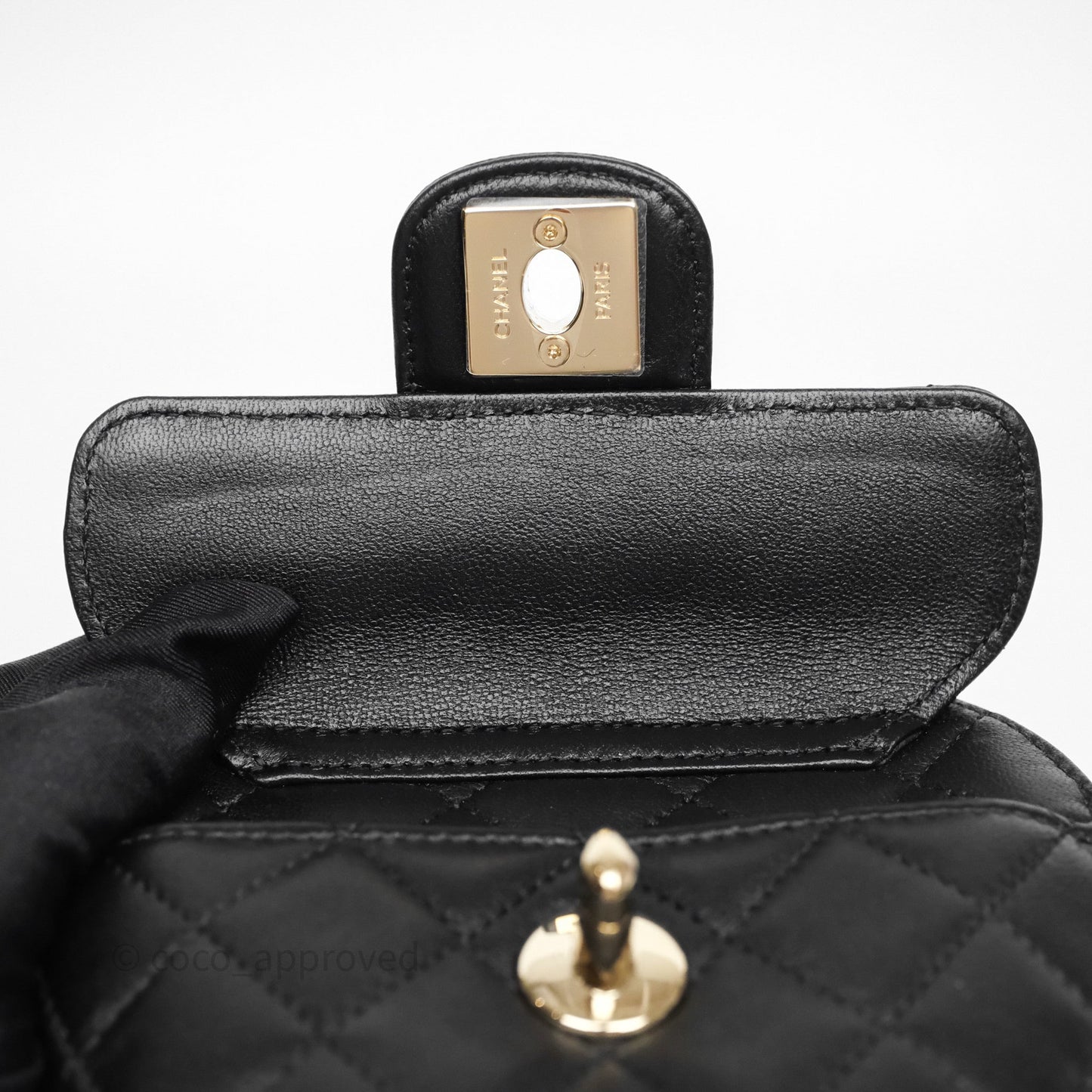 Chanel Small Heart Bag Black Lambskin Gold Hardware 22S