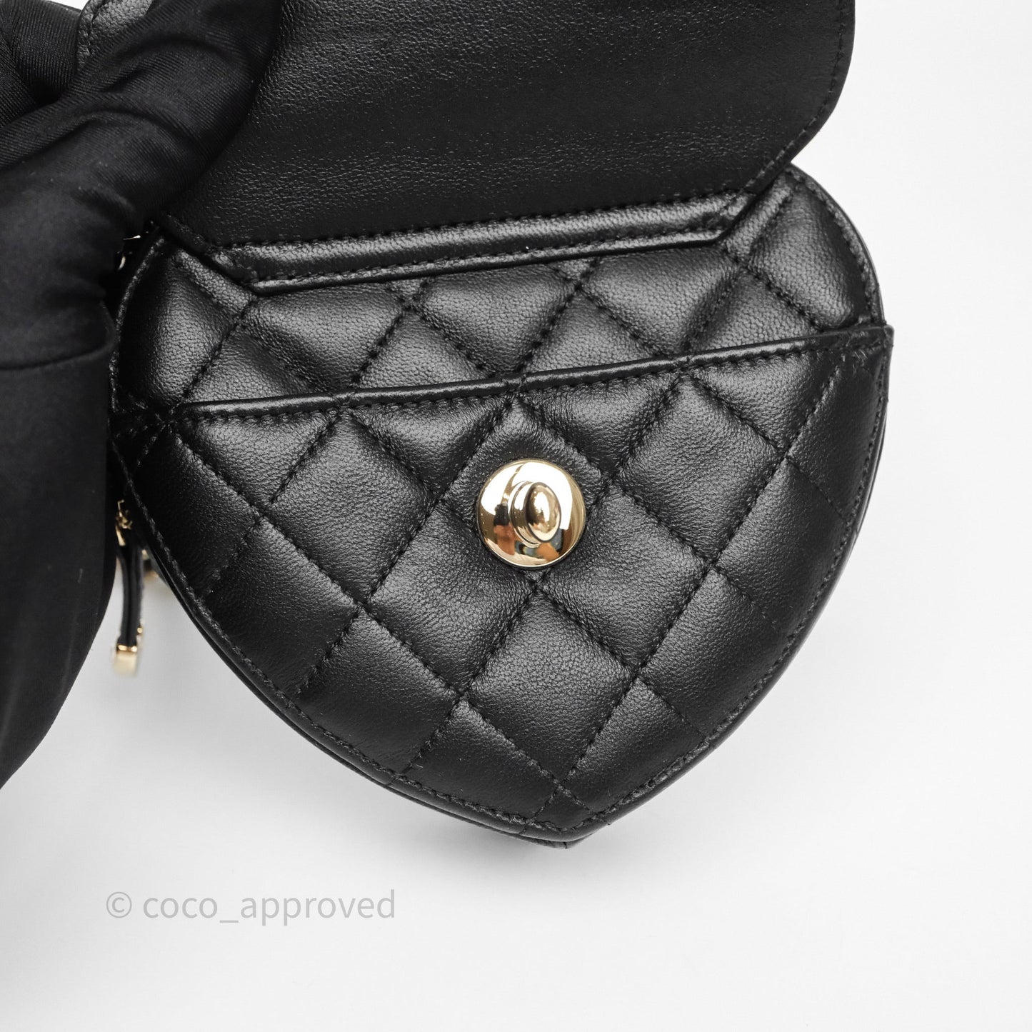 Chanel Small Heart Bag Black Lambskin Gold Hardware 22S