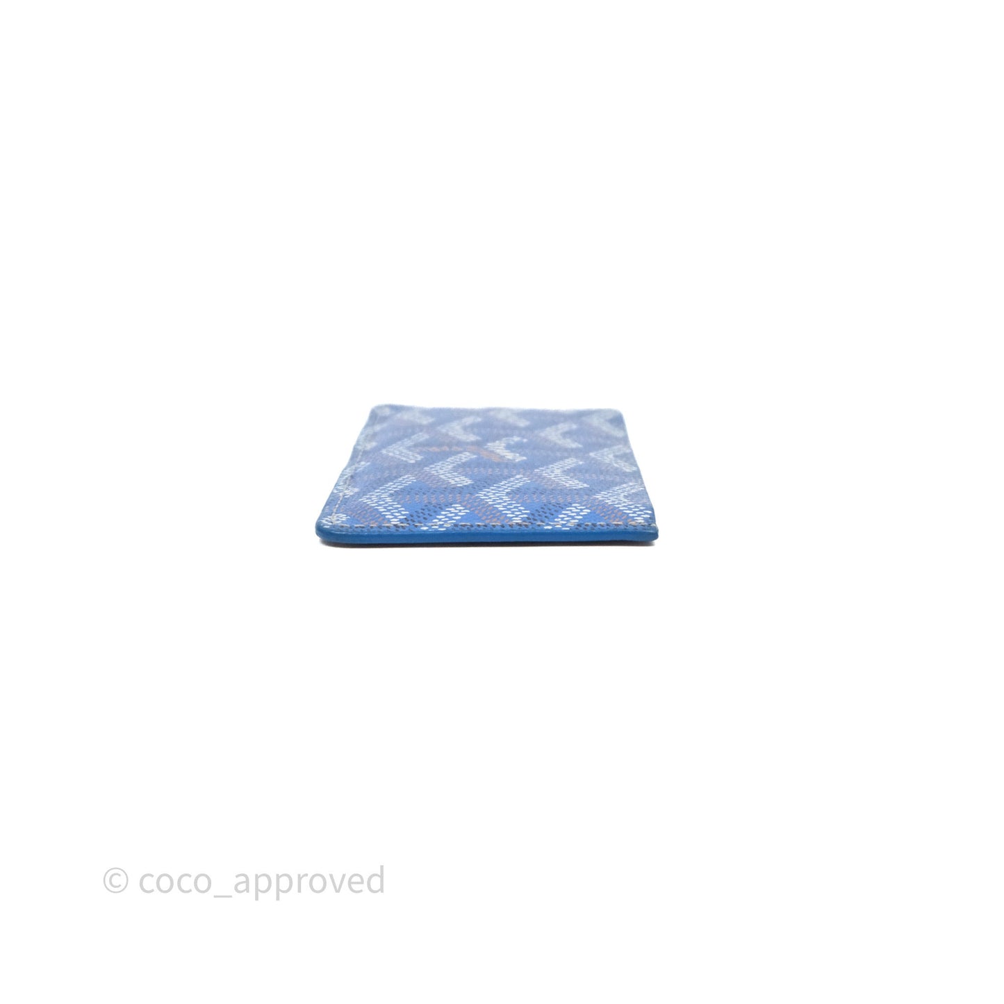 Goyard Card Holder Blue Goyardine Canvas