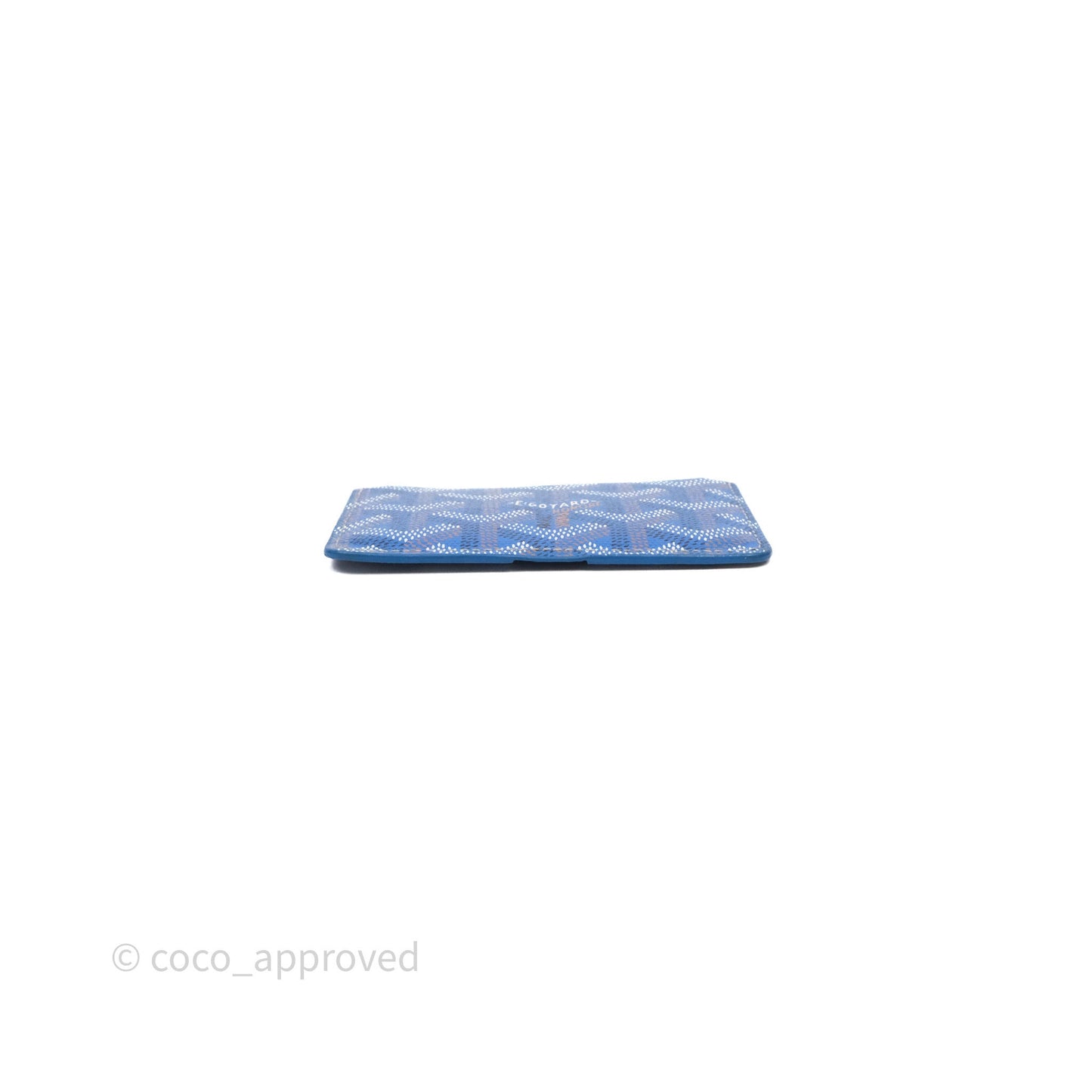 Goyard Card Holder Blue Goyardine Canvas