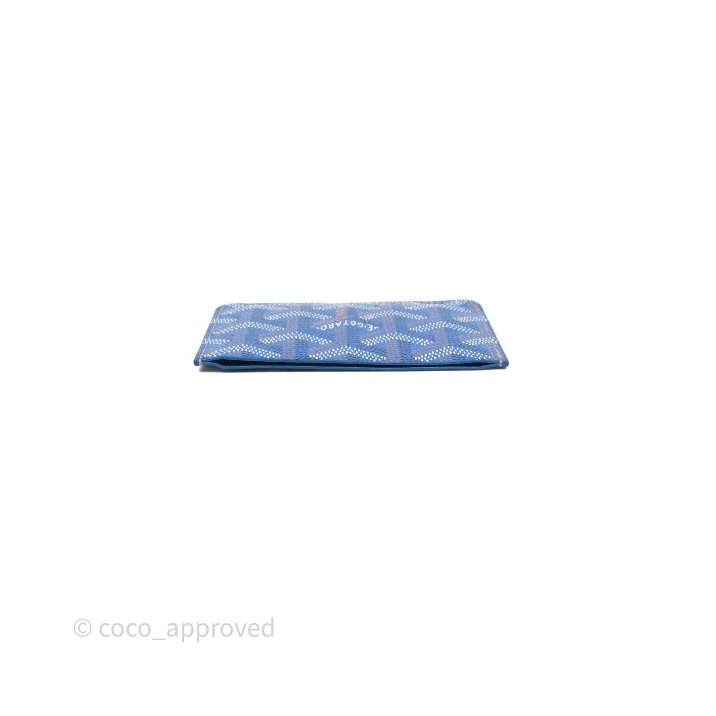Goyard Card Holder Blue Goyardine Canvas