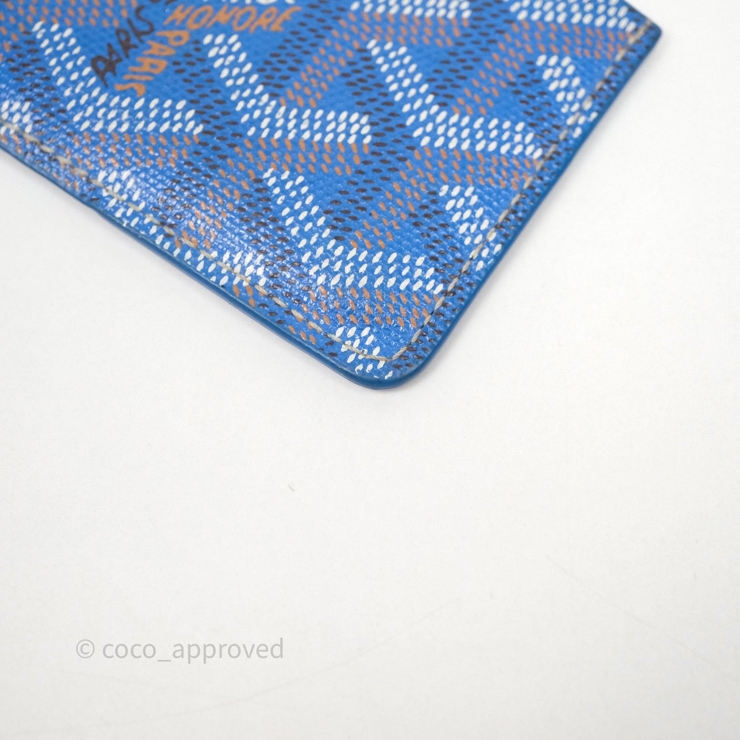 Goyard Card Holder Blue Goyardine Canvas