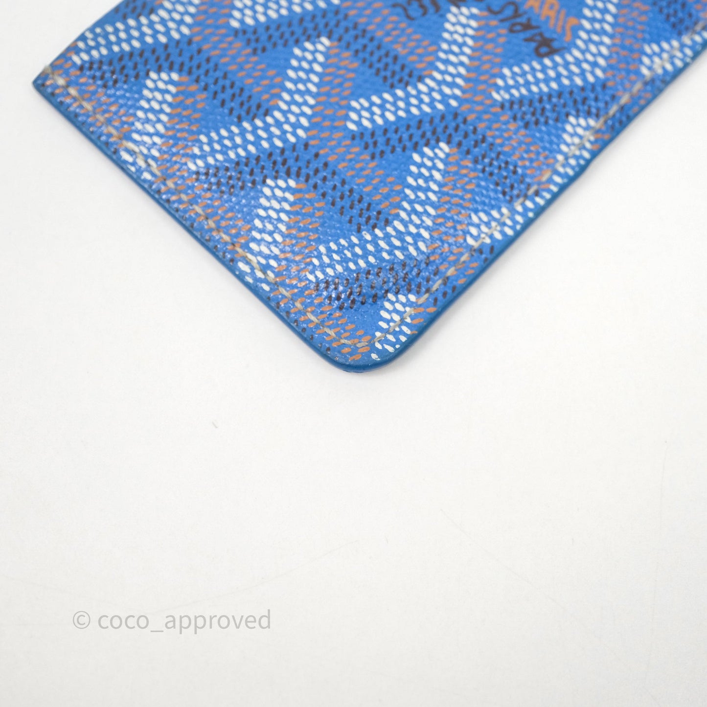 Goyard Card Holder Blue Goyardine Canvas