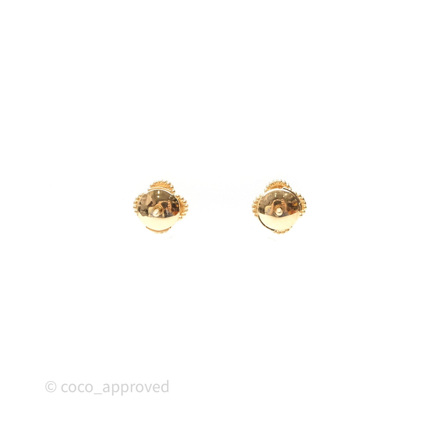 Van Cleef & Arpels Sweet Alhambra Earstuds Earrings Pendant Onyx Yellow Gold